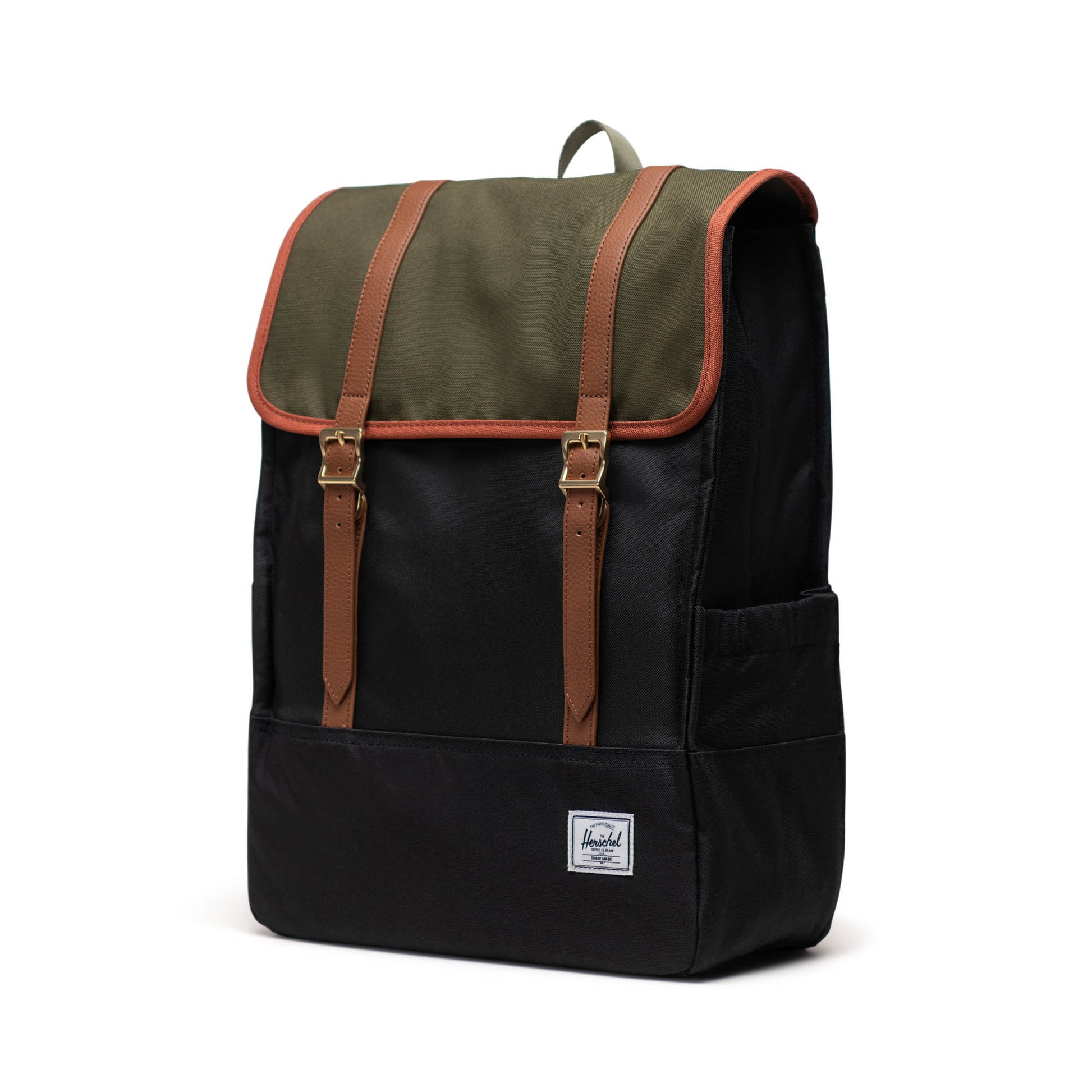 Siyah - Yeşil Herschel Survey Su İtici Kumaş Sırt Çantası, 16" Laptop Uyumlu, 20 L
