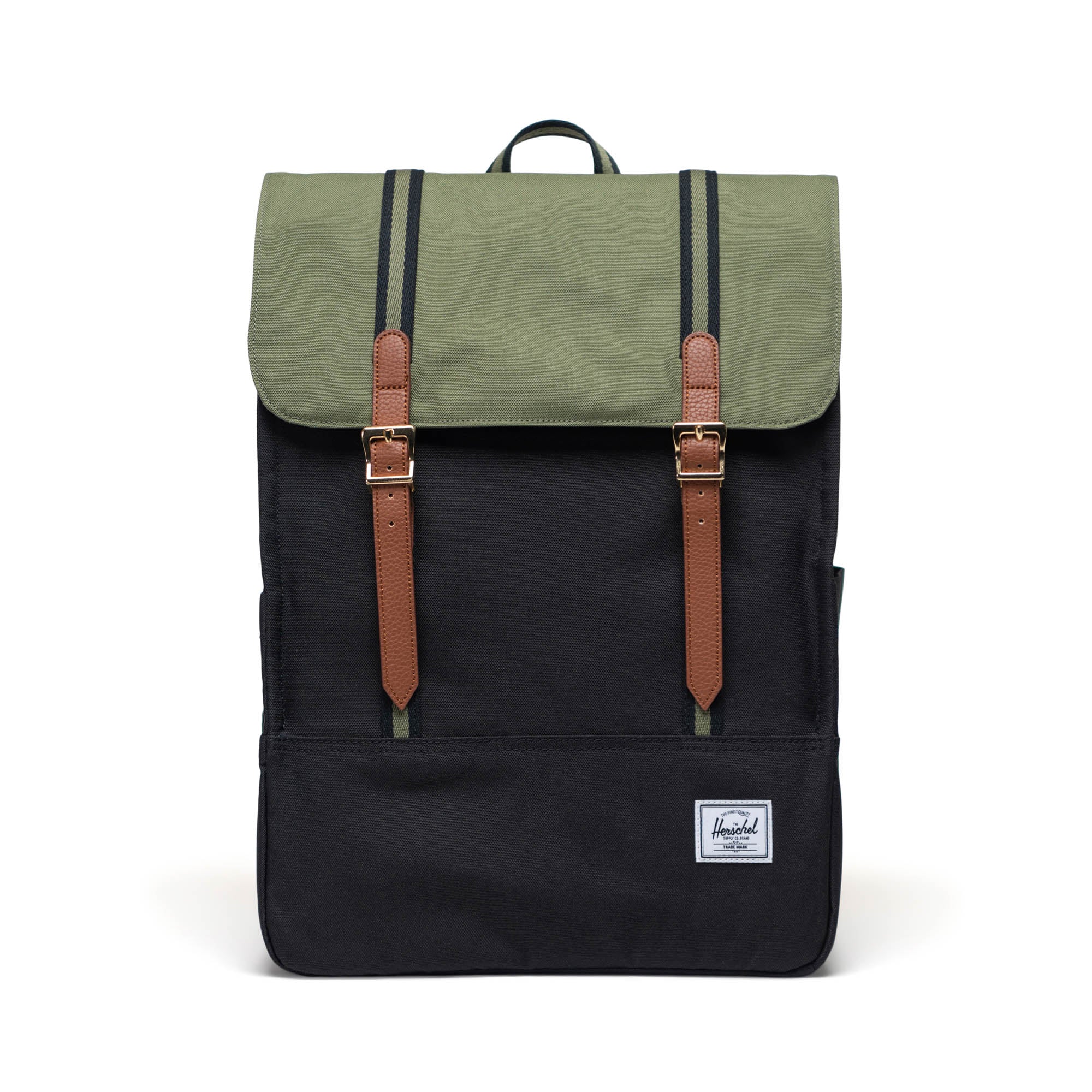 Siyah - Yonca Yeşili Herschel Survey Su İtici Kumaş Sırt Çantası, 16" Laptop Uyumlu, 20 L