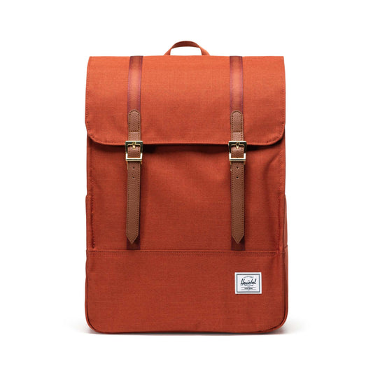 Dokulu Kızıl Kahve Herschel Survey Su İtici Kumaş Sırt Çantası, 16" Laptop Uyumlu, 20 L