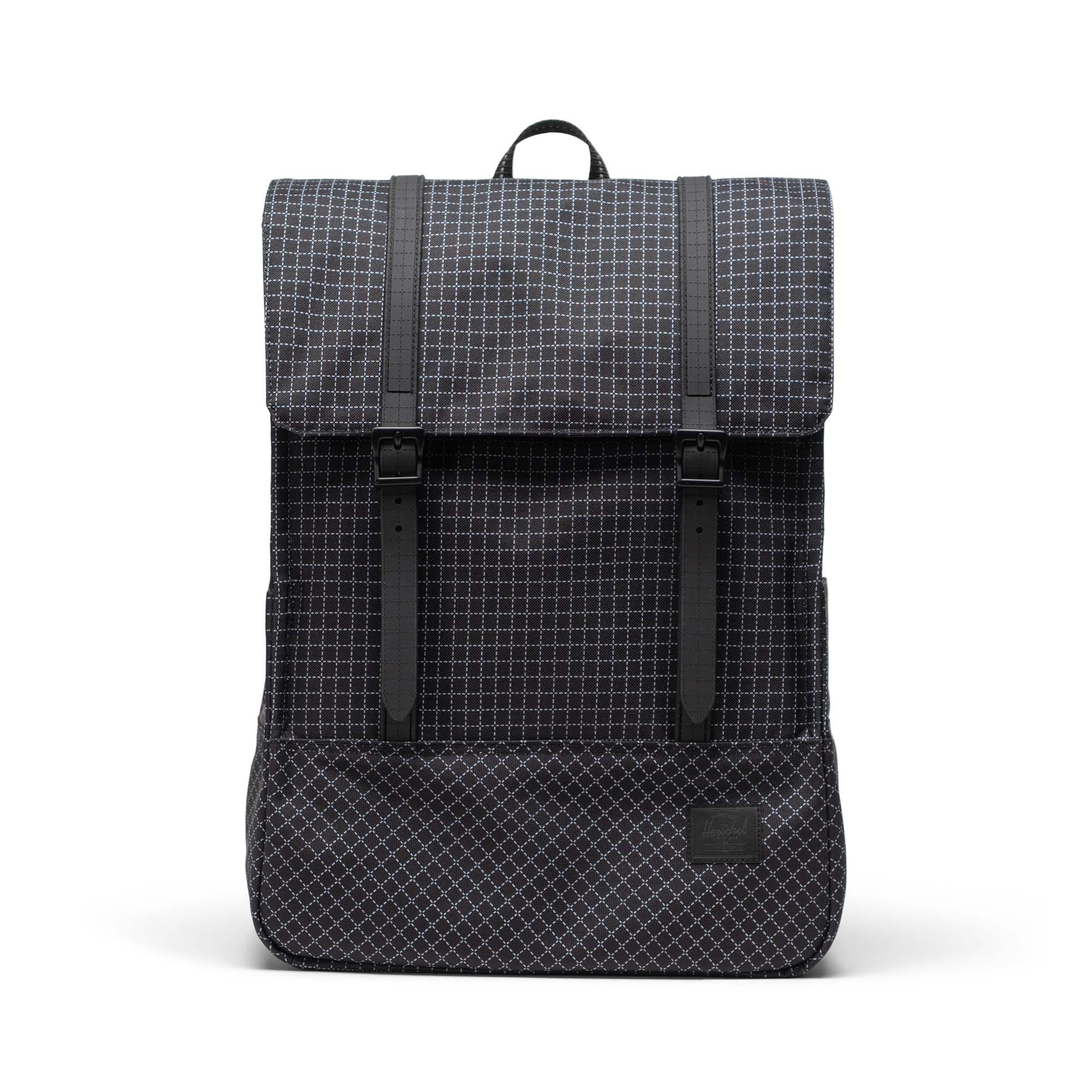 Grid Siyah Herschel Survey Su İtici Kumaş Sırt Çantası, 16" Laptop Uyumlu, 20 L