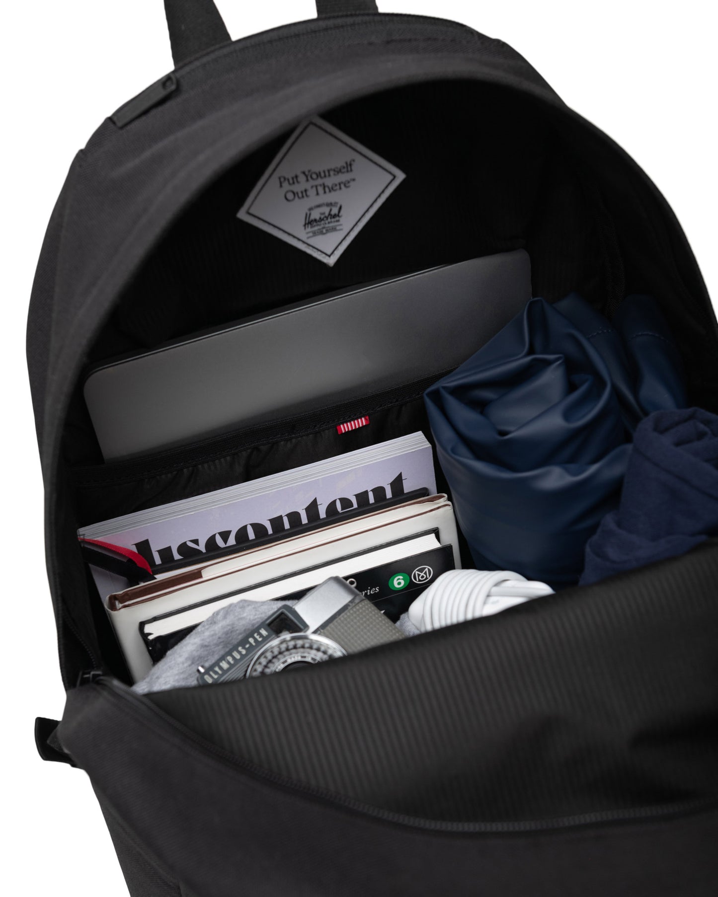 Siyah-Taba Herschel Pop Quiz Su İtici Kumaş Sırt Çantası, 16" Laptop Uyumlu, 25 L
