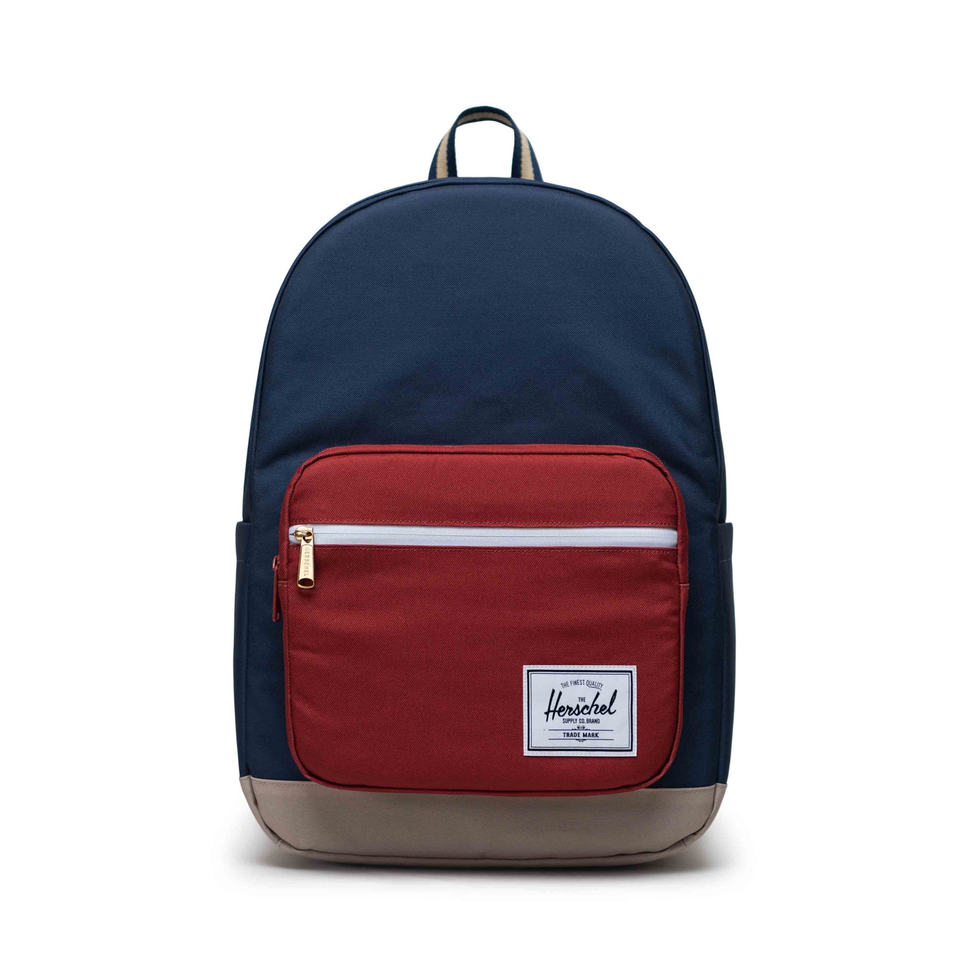 Lacivert - Kızıl Kahve Herschel Pop Quiz Su İtici Kumaş Sırt Çantası, 16" Laptop Uyumlu, 25 L