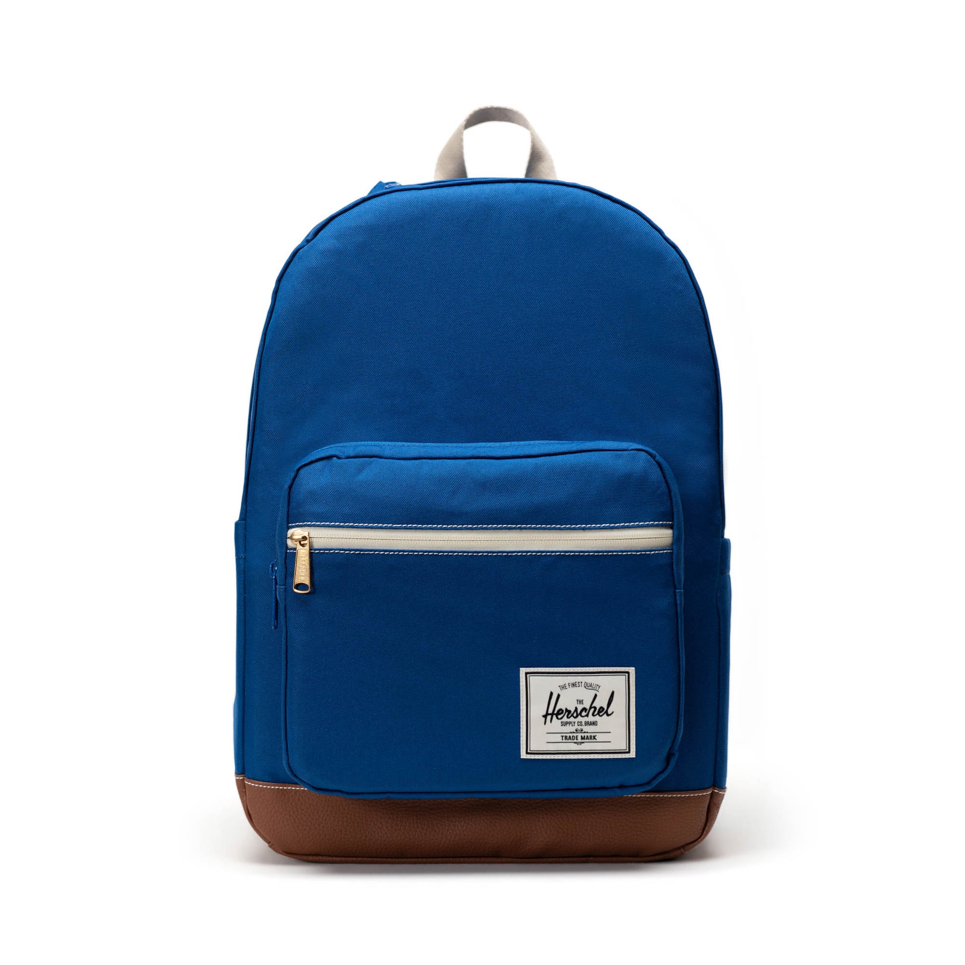 Dikişli Saks Mavisi - Taba Herschel Pop Quiz Su İtici Kumaş Sırt Çantası, 16" Laptop Uyumlu, 25 L
