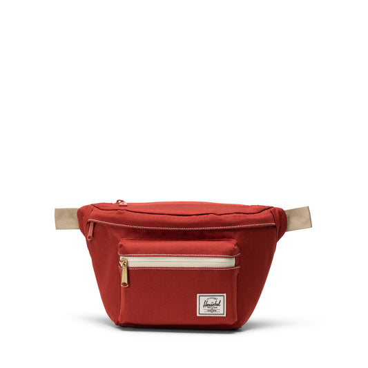Kiremit - Beyaz Dikişli Herschel Pop Quiz Suya Dayanıklı Kumaş Bel Çantası, 3.5 L