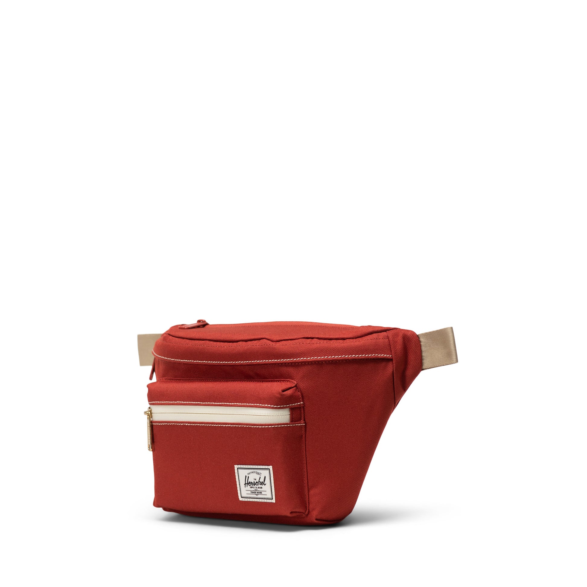 Kiremit - Beyaz Dikişli Herschel Pop Quiz Suya Dayanıklı Kumaş Bel Çantası, 3.5 L