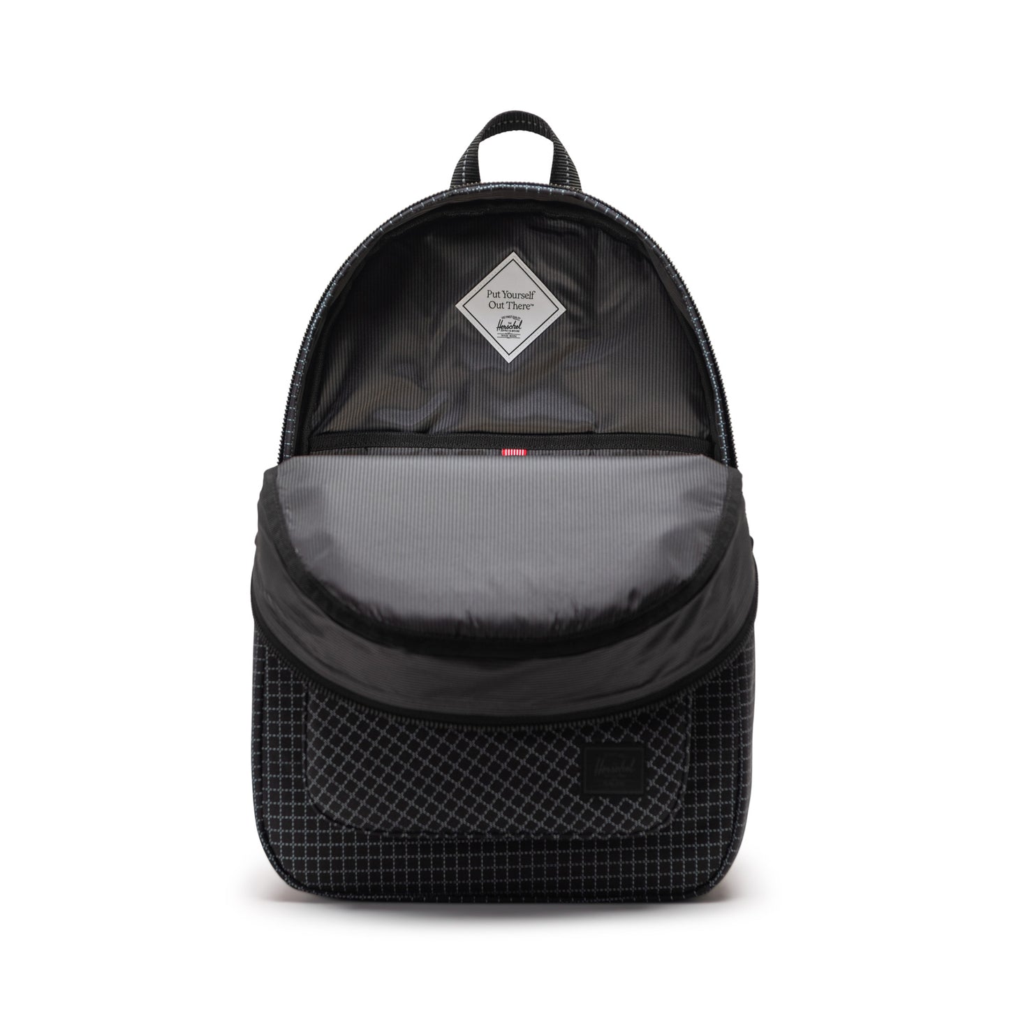 Grid Siyah Herschel Settlement Su İtici Kumaş Sırt Çantası, 16" Laptop Uyumlu, 23 L