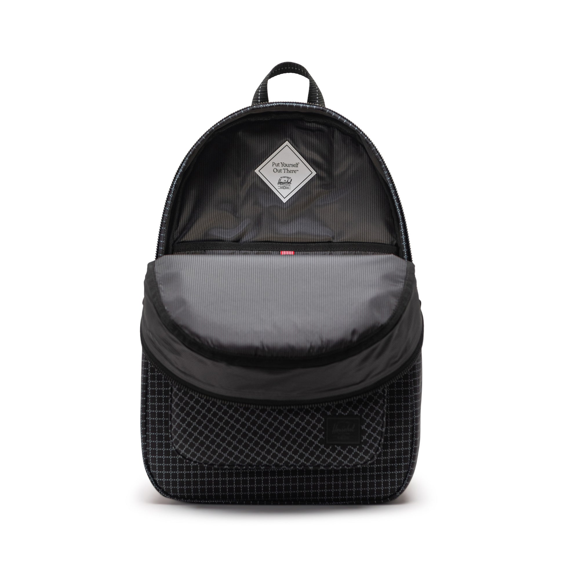 Grid Siyah Herschel Settlement Su İtici Kumaş Sırt Çantası, 16" Laptop Uyumlu, 23 L
