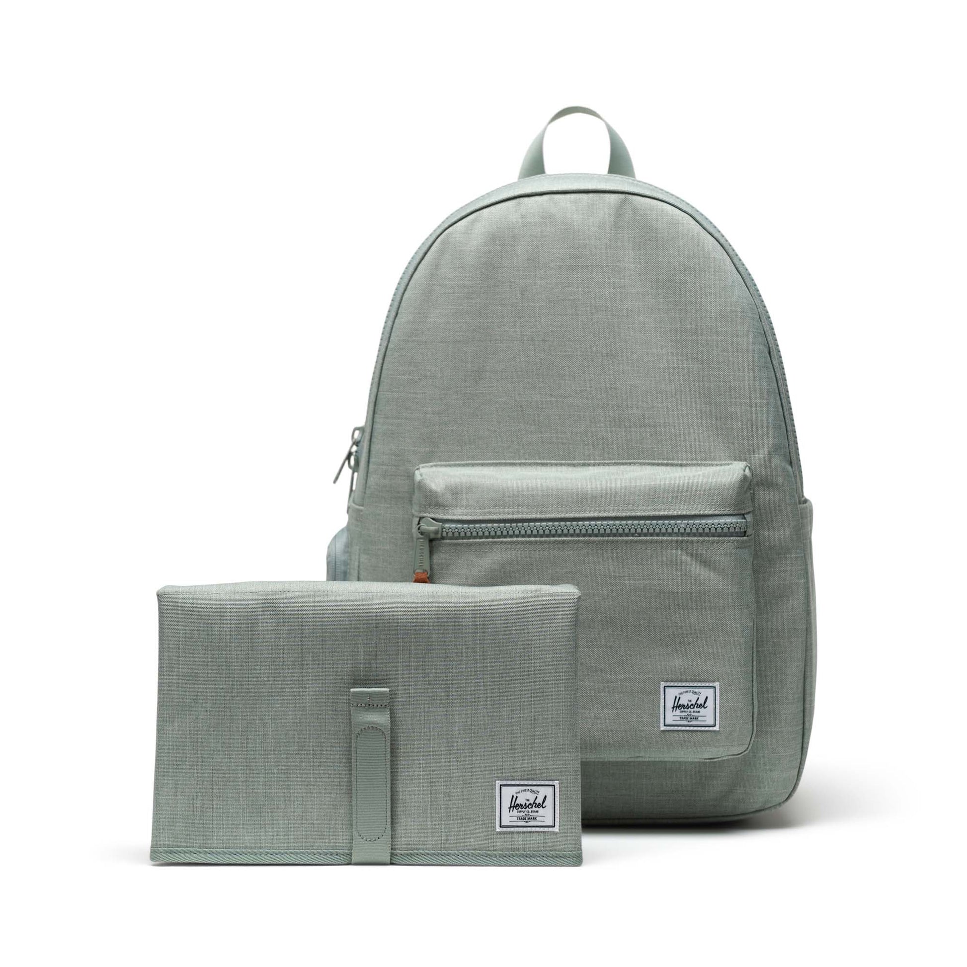 Kırçıllı Mint Yeşili Herschel Settlement Alt Açma Matlı Anne Bebek Sırt Çantası, 14" Laptop Uyumlu, 24 L