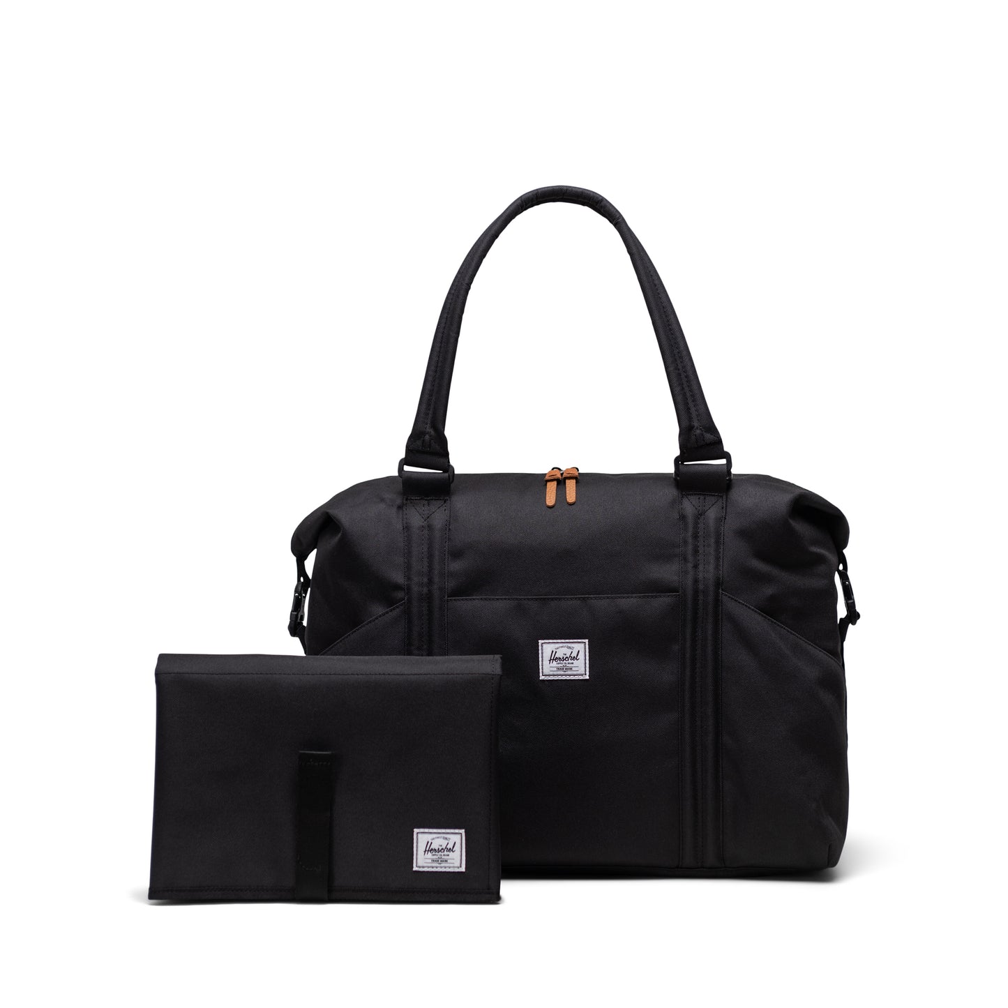Siyah Herschel Strand Diaper Duffle Alt Açma Matlı Anne Çantası, 24 L