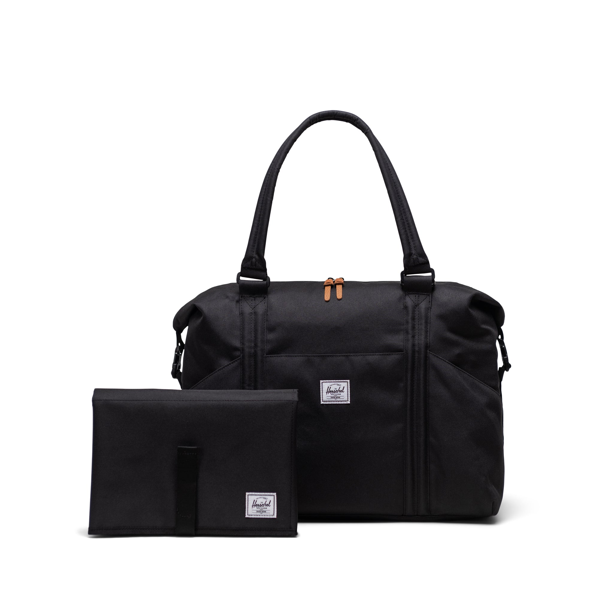 Siyah Herschel Strand Diaper Duffle Alt Açma Matlı Anne Çantası, 24 L