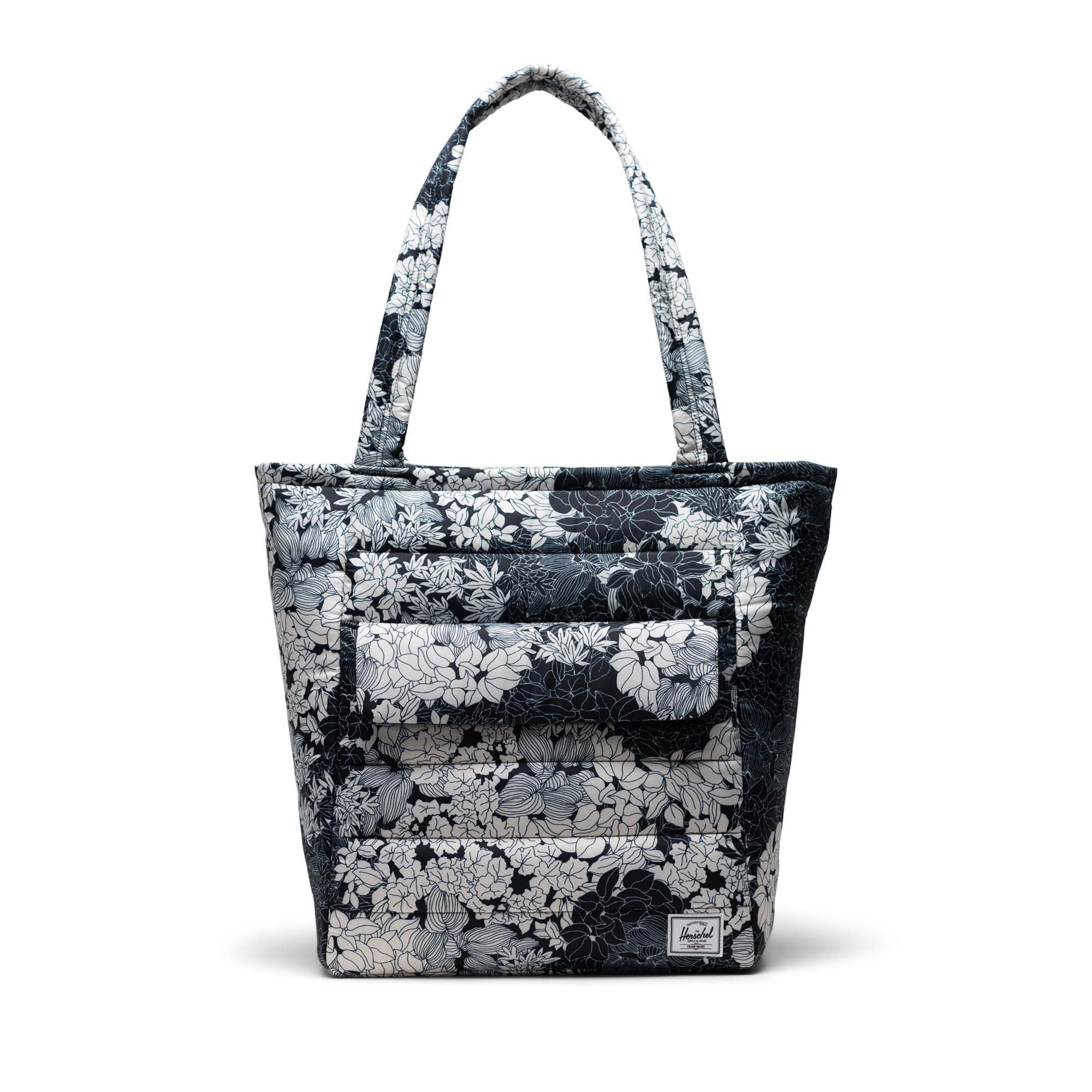Siyah-Beyaz Botanik Herschel Retreat Tote Omuz Çantası Su İtici Kumaş Omuz Çantası, 13" Laptop Uyumlu, 20 L
