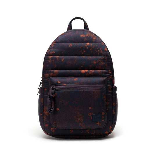 Çiçekli Koyu Lacivert Herschel Settlement Su İtici Kumaş Kapitone Sırt Çantası, 16" Laptop Uyumlu, 18 L