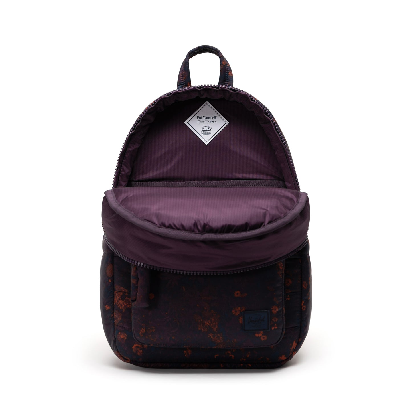 Çiçekli Koyu Lacivert Herschel Settlement Su İtici Kumaş Kapitone Sırt Çantası, 16" Laptop Uyumlu, 18 L
