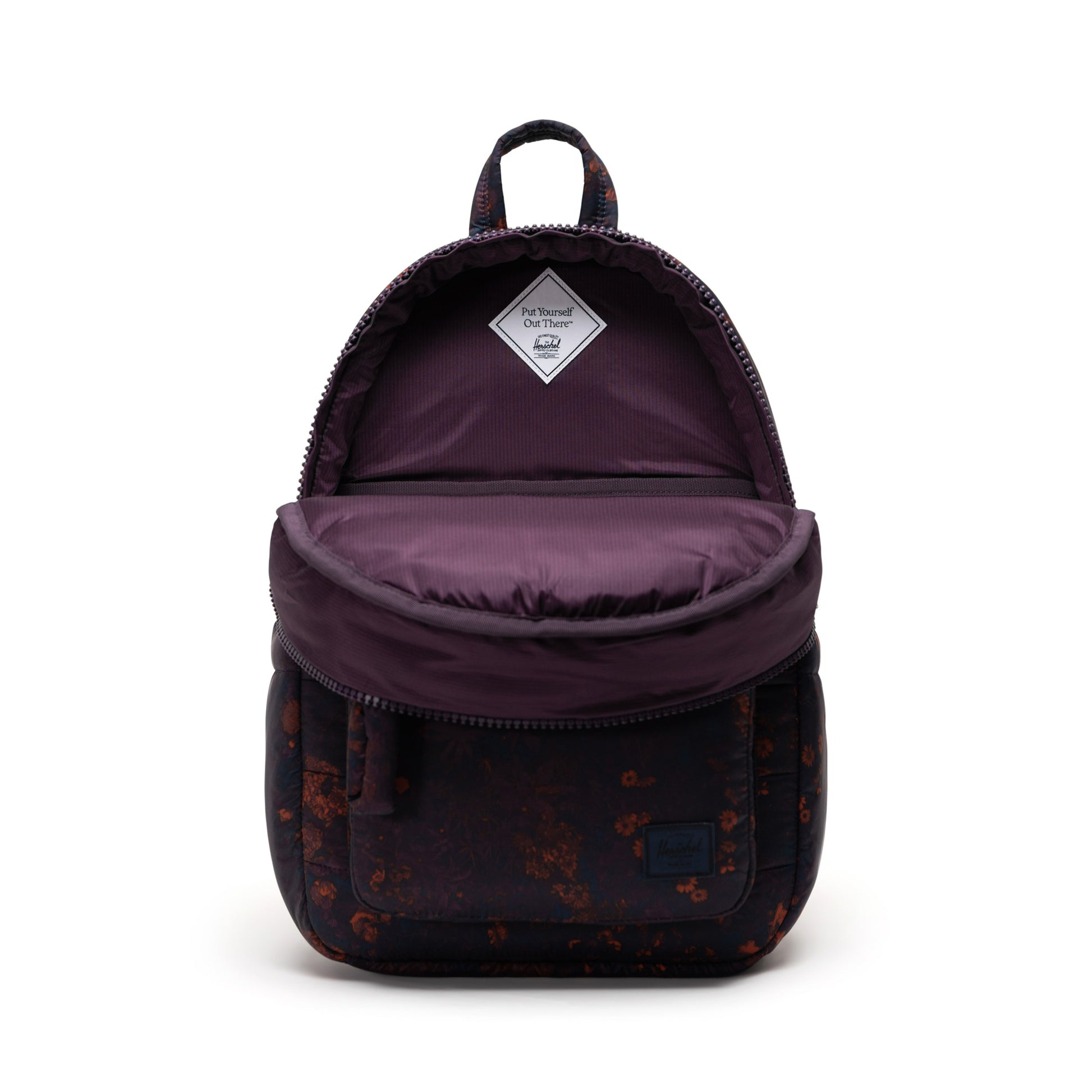 Çiçekli Koyu Lacivert Herschel Settlement Su İtici Kumaş Kapitone Sırt Çantası, 16" Laptop Uyumlu, 18 L