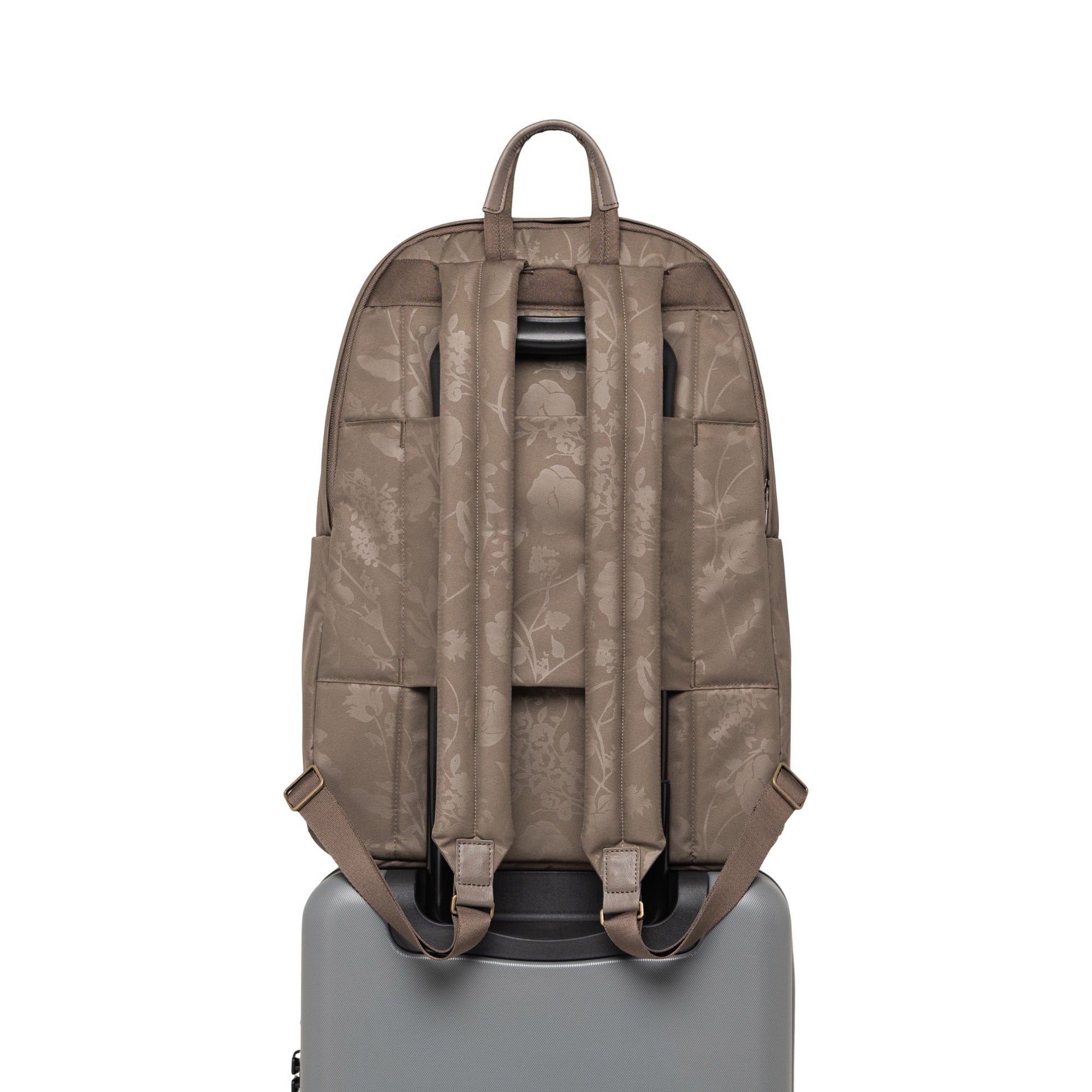 Çiçek Baskılı Kahve Herschel Beatrix Su İtici Sırt Çantasıi 16" Laptop Uyumlu, 20 L