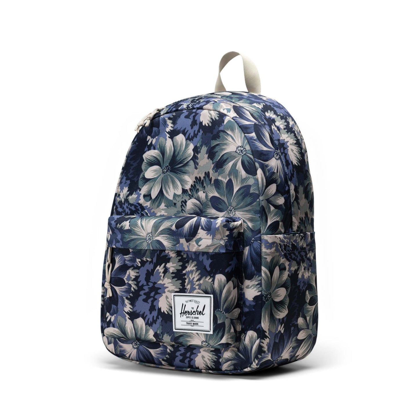 Çiçekli Lacivert - Siyah Herschel Classic Su İtici Kumaş Sırt Çantası, 14" Laptop Uyumlu, 26 L