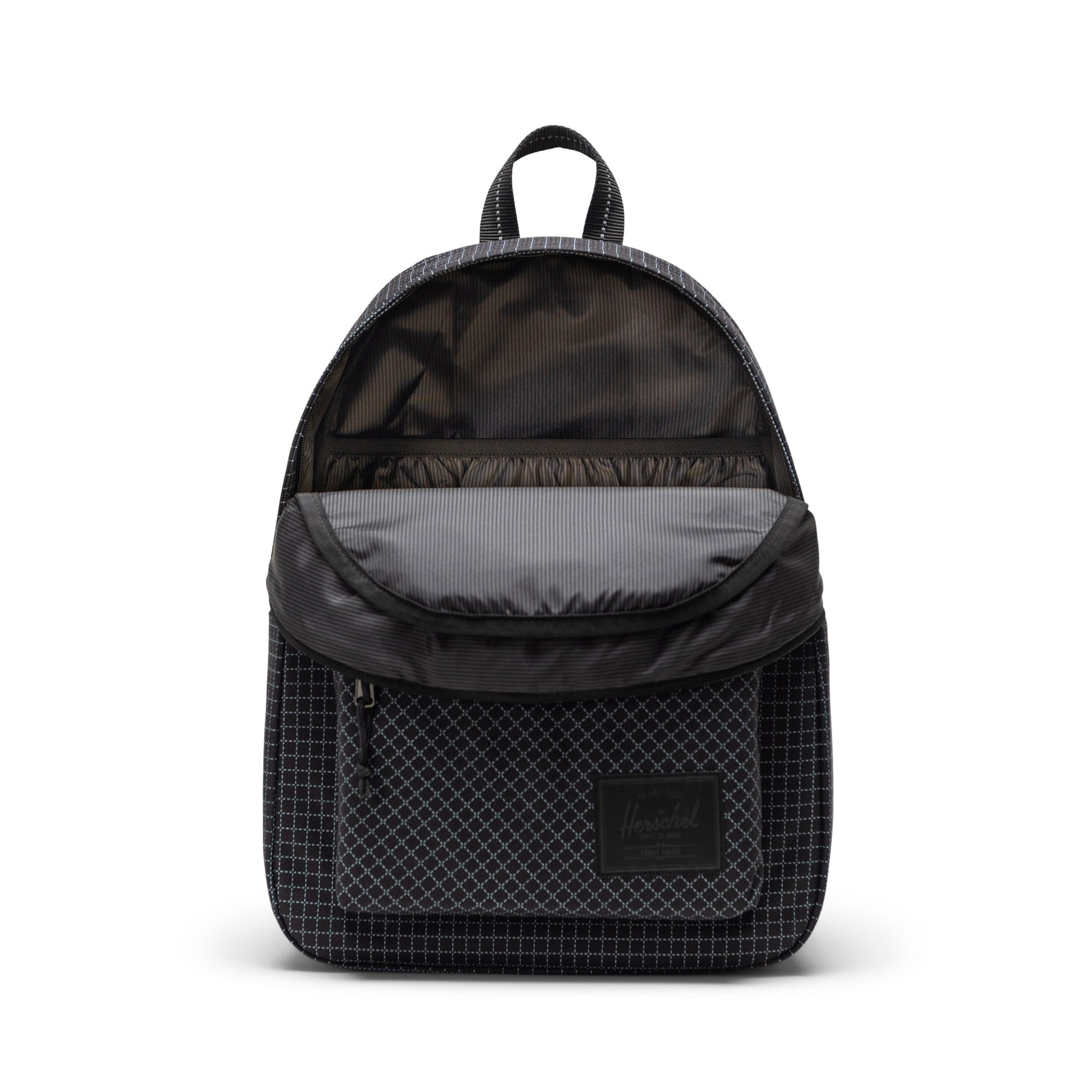Grid Siyah Herschel Classic Su İtici Kumaş Sırt Çantası, 14" Laptop Uyumlu, 26 L