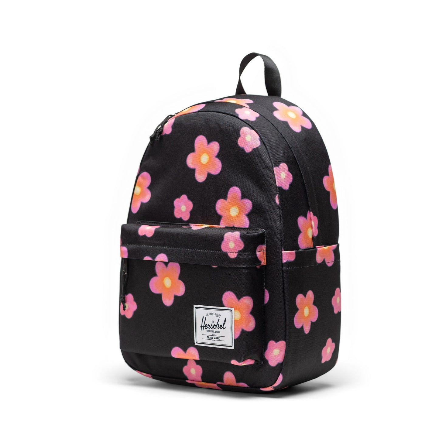 Pembe Çiçekli - Siyah Herschel Classic Su İtici Kumaş Sırt Çantası, 14" Laptop Uyumlu, 26 L