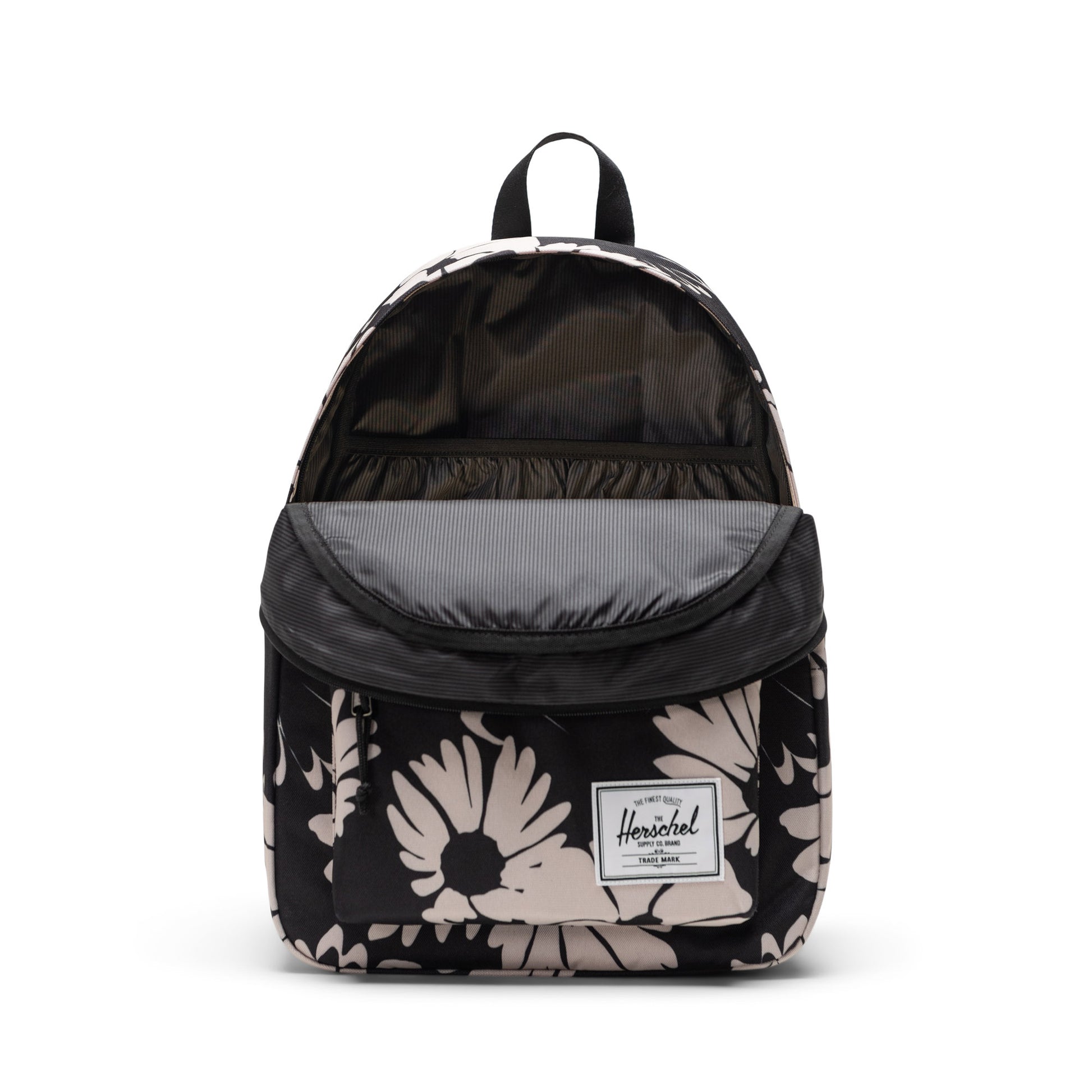 Papatya Siyah - Beyaz Herschel Classic Su İtici Kumaş Sırt Çantası, 14" Laptop Uyumlu, 26 L