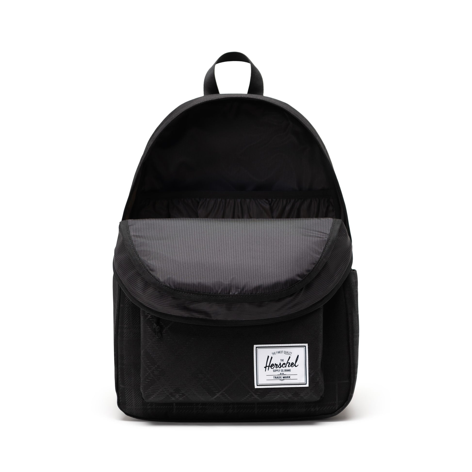 Siyah Gofre Ekose Herschel Classic XL Su İtici Kumaş Büyük Boy Sırt Çantası, 30 L