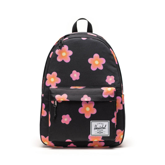 Pembe Çiçekli - Siyah Herschel Classic XL Su İtici Kumaş Büyük Boy Sırt Çantası, 30 L