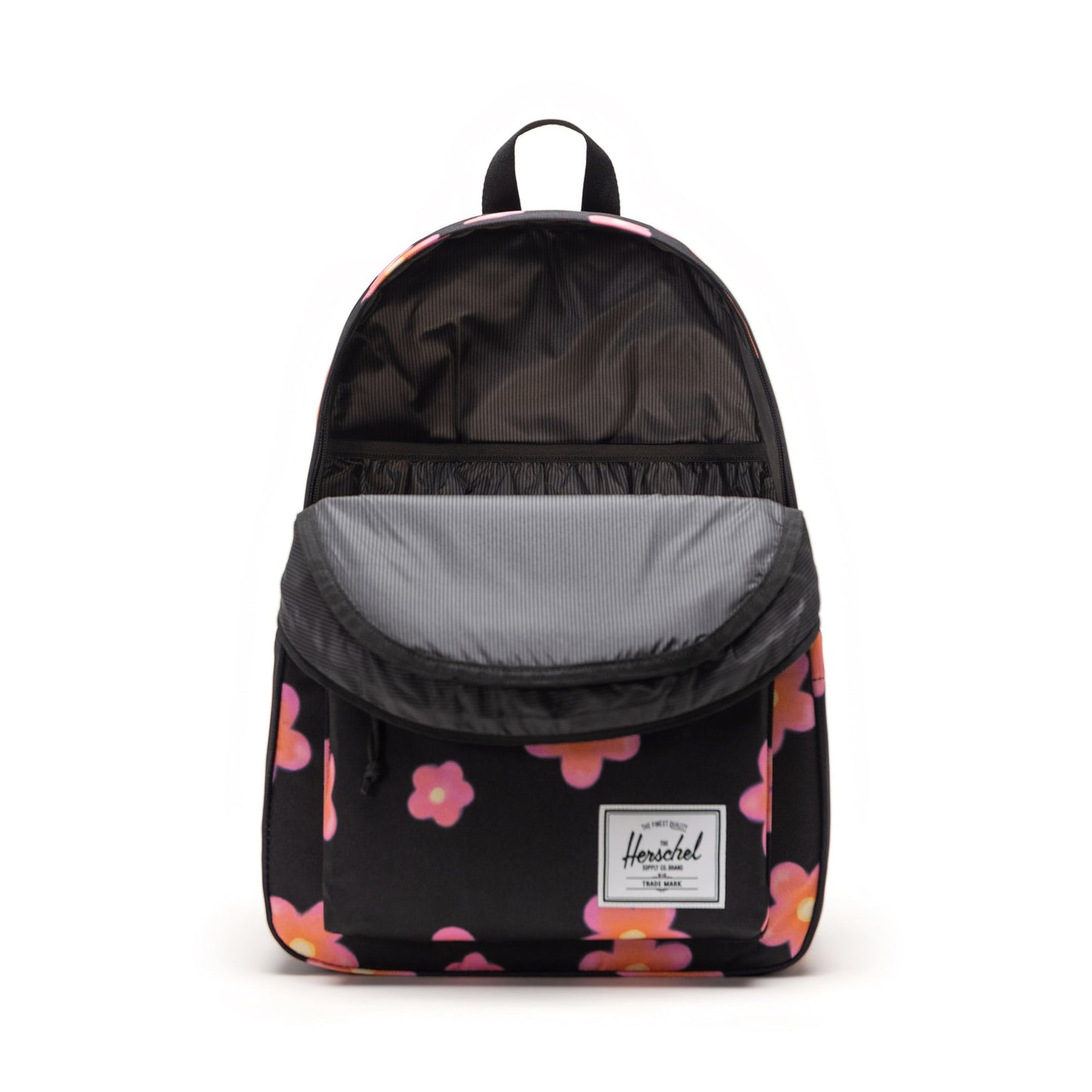 Pembe Çiçekli - Siyah Herschel Classic XL Su İtici Kumaş Büyük Boy Sırt Çantası, 30 L