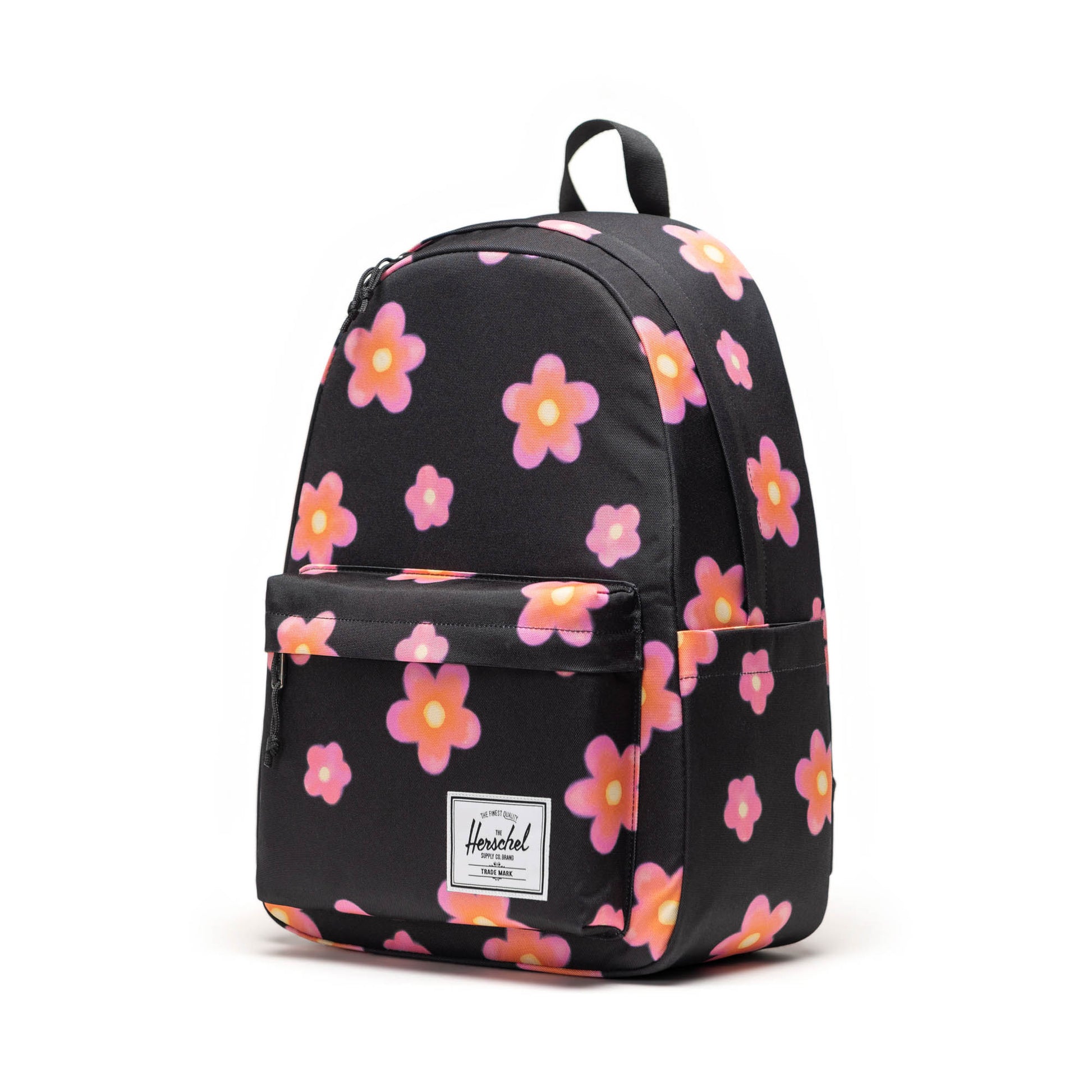 Pembe Çiçekli - Siyah Herschel Classic XL Su İtici Kumaş Büyük Boy Sırt Çantası, 30 L