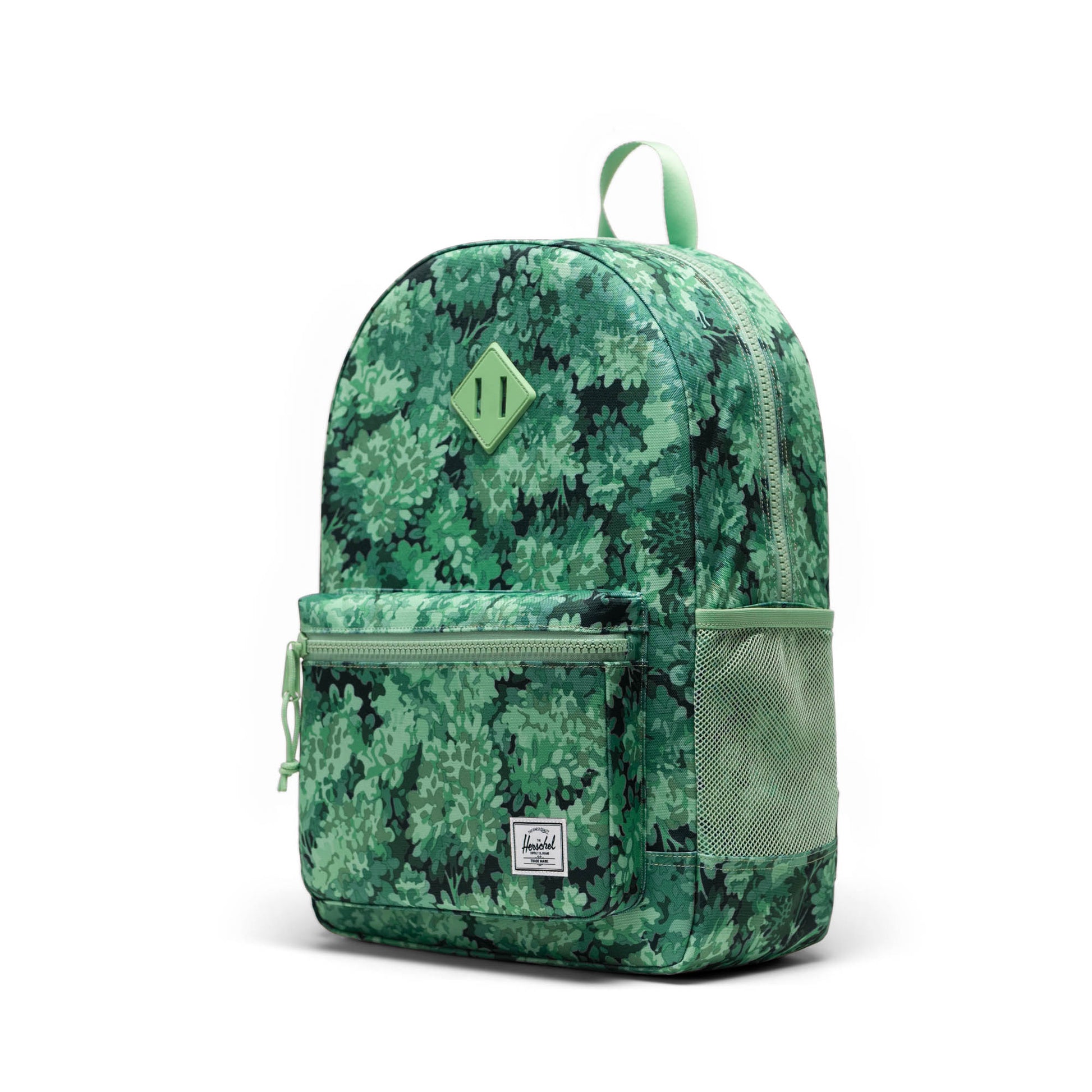Yeşil Yaprak Desenli Herschel Heritage Genç Su İtici Kumaş Sırt Çantası, 14" Laptop Uyumlu, 26 L