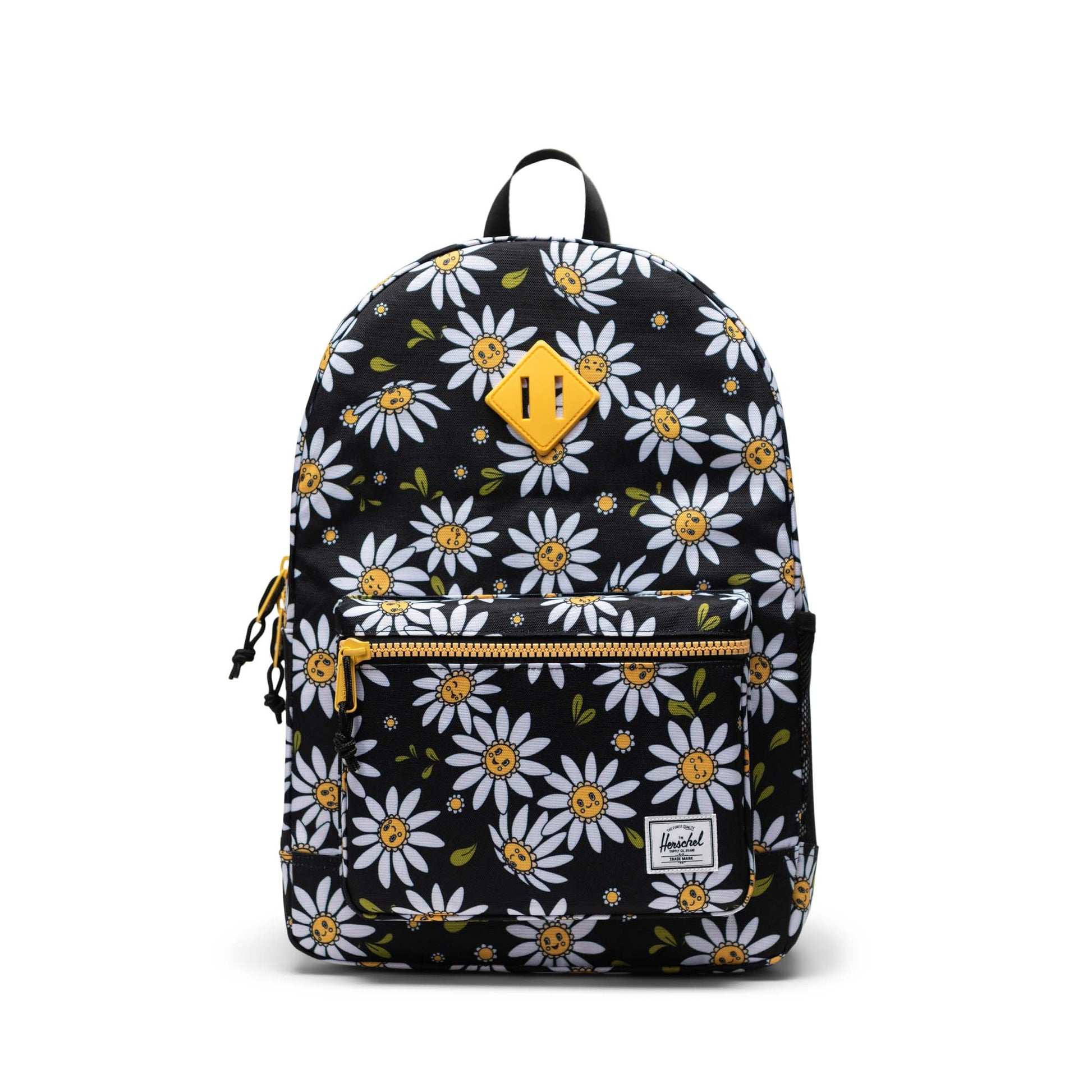 Siyah Papatya Desen Herschel Heritage Genç Su İtici Kumaş Sırt Çantası, 14" Laptop Uyumlu, 26 L