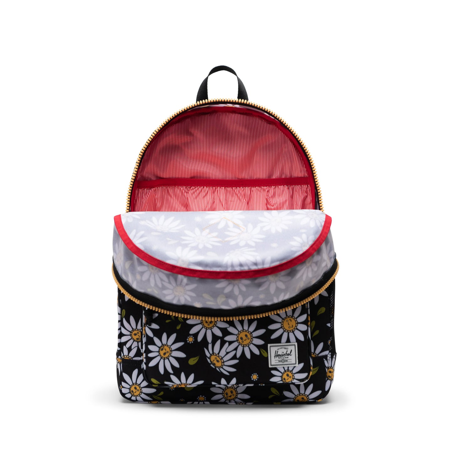 Siyah Papatya Desen Herschel Heritage Genç Su İtici Kumaş Sırt Çantası, 14" Laptop Uyumlu, 26 L