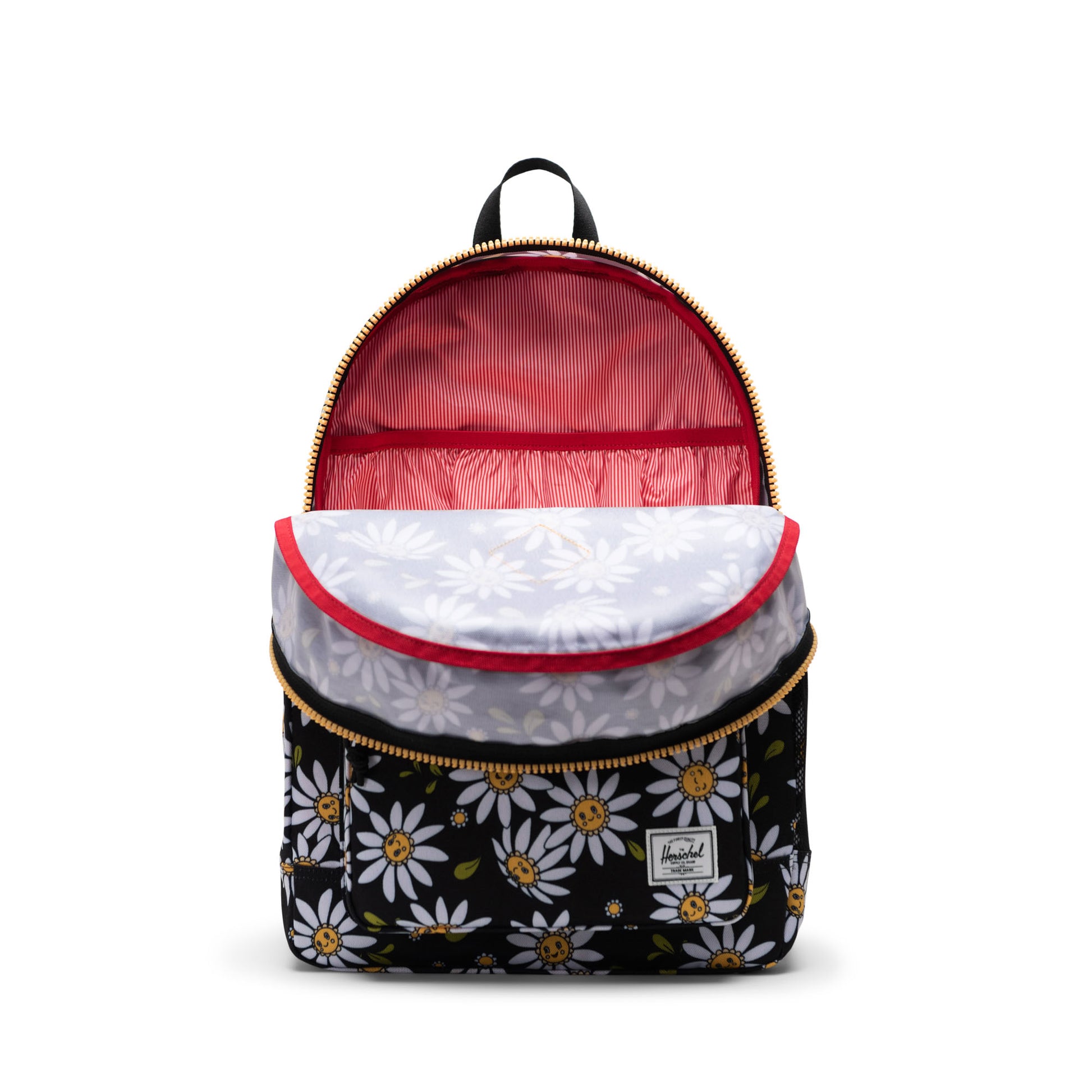 Siyah Papatya Desen Herschel Heritage Genç Su İtici Kumaş Sırt Çantası, 14" Laptop Uyumlu, 26 L