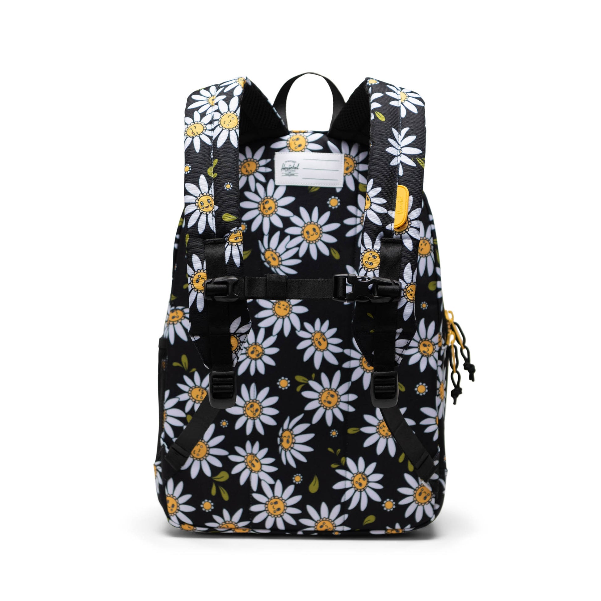 Siyah Papatya Desen Herschel Heritage Genç Su İtici Kumaş Sırt Çantası, 14" Laptop Uyumlu, 26 L