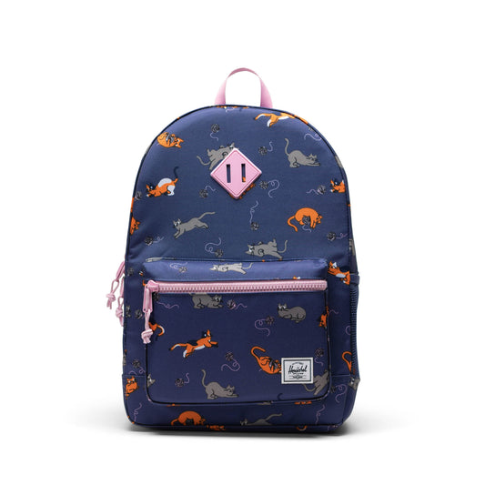 Lacivert - Kedili Herschel Heritage Genç Su İtici Kumaş Sırt Çantası, 14" Laptop Uyumlu, 26 L