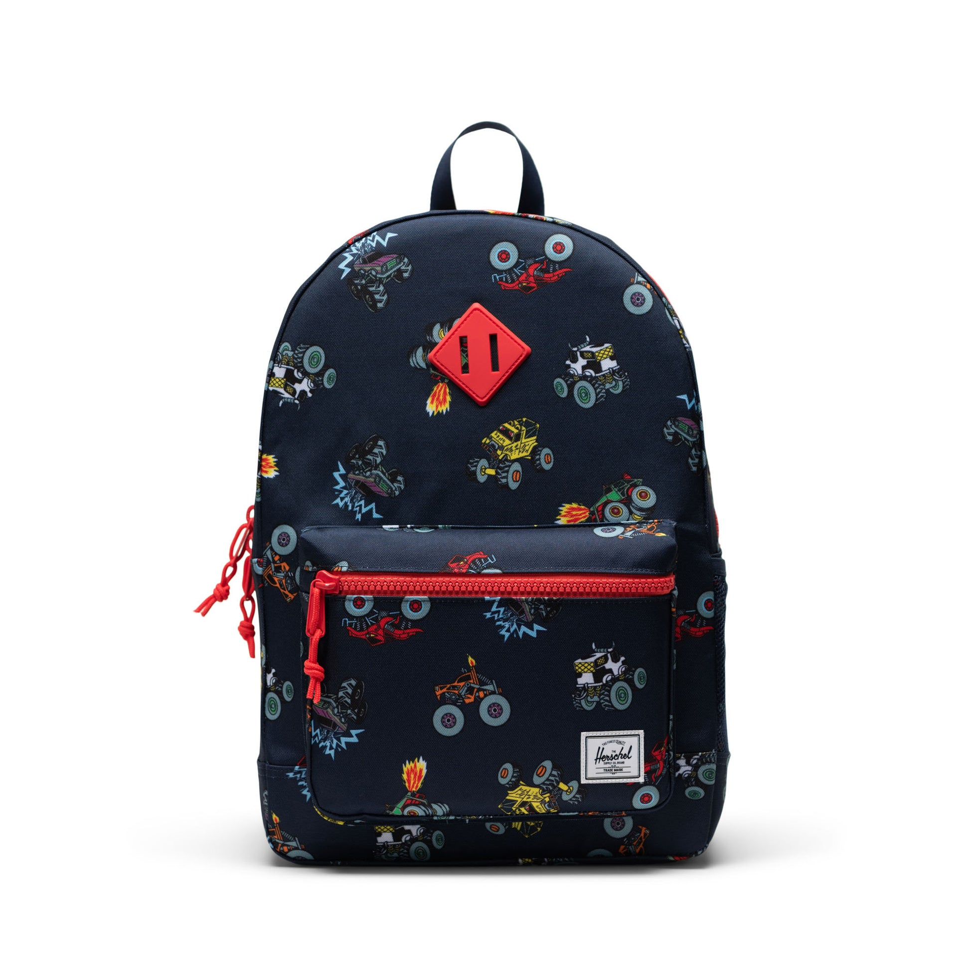 Lacivert - Monster Trucks Herschel Heritage Genç Su İtici Kumaş Sırt Çantası, 14" Laptop Uyumlu, 26 L