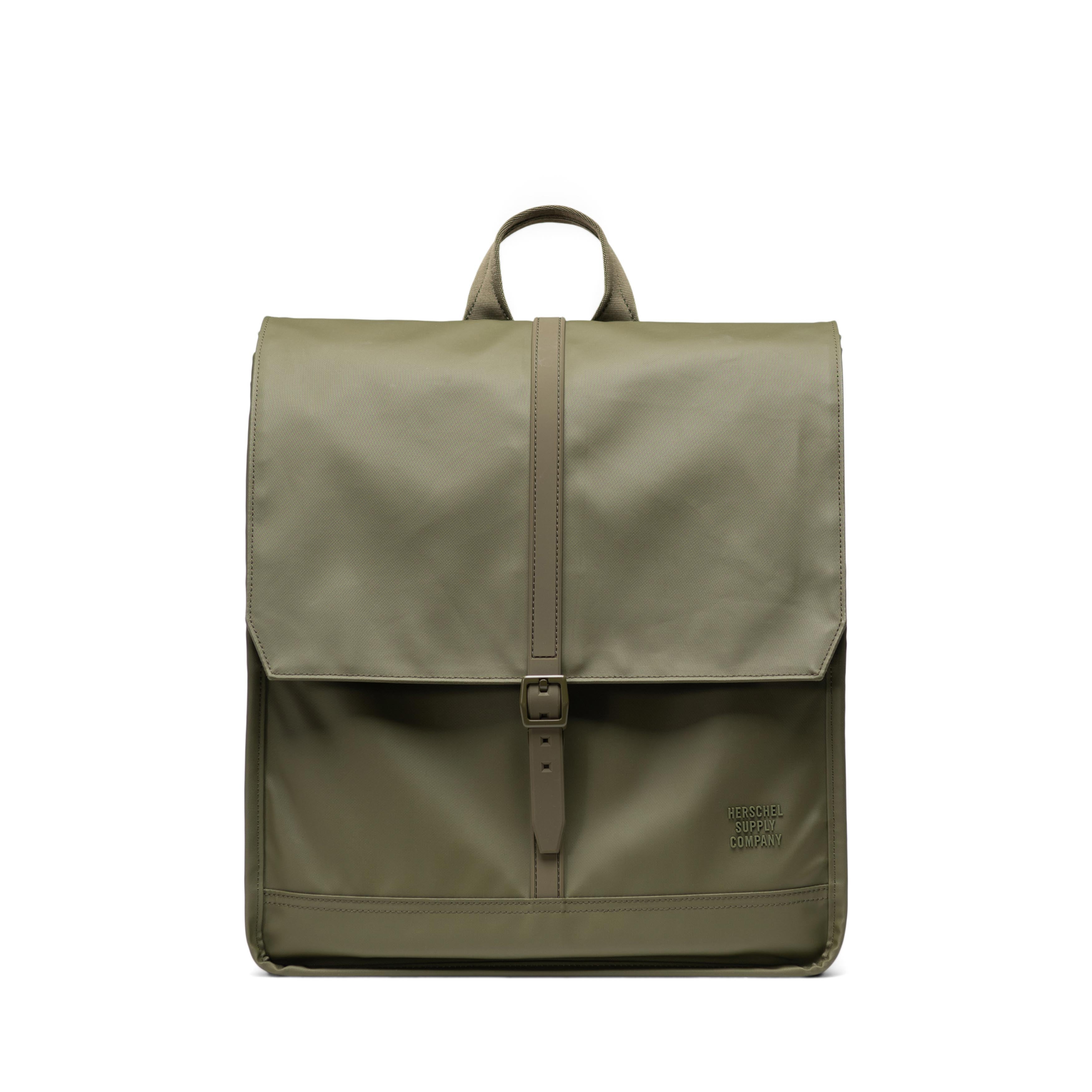 Haki Herschel City Suya Dayanıklı Kumaş Mıknatıslı Kapama Sırt Çantası, 14" Laptop Uyumlu, 18 L