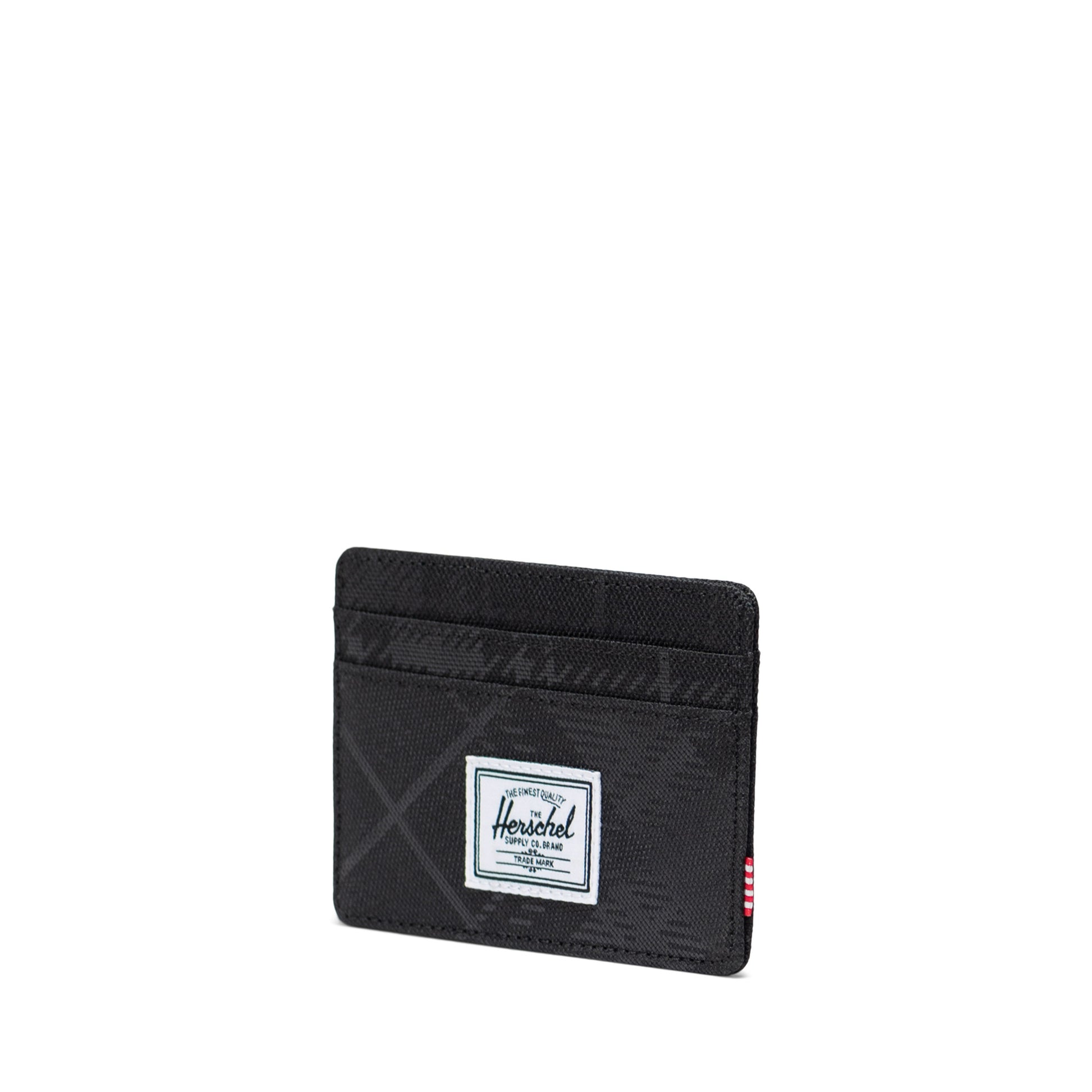 Siyah Gofre Ekose Herschel Charlie RFID Korumalı Kartlık