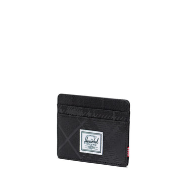 Siyah Gofre Ekose Herschel Charlie RFID Korumalı Kartlık