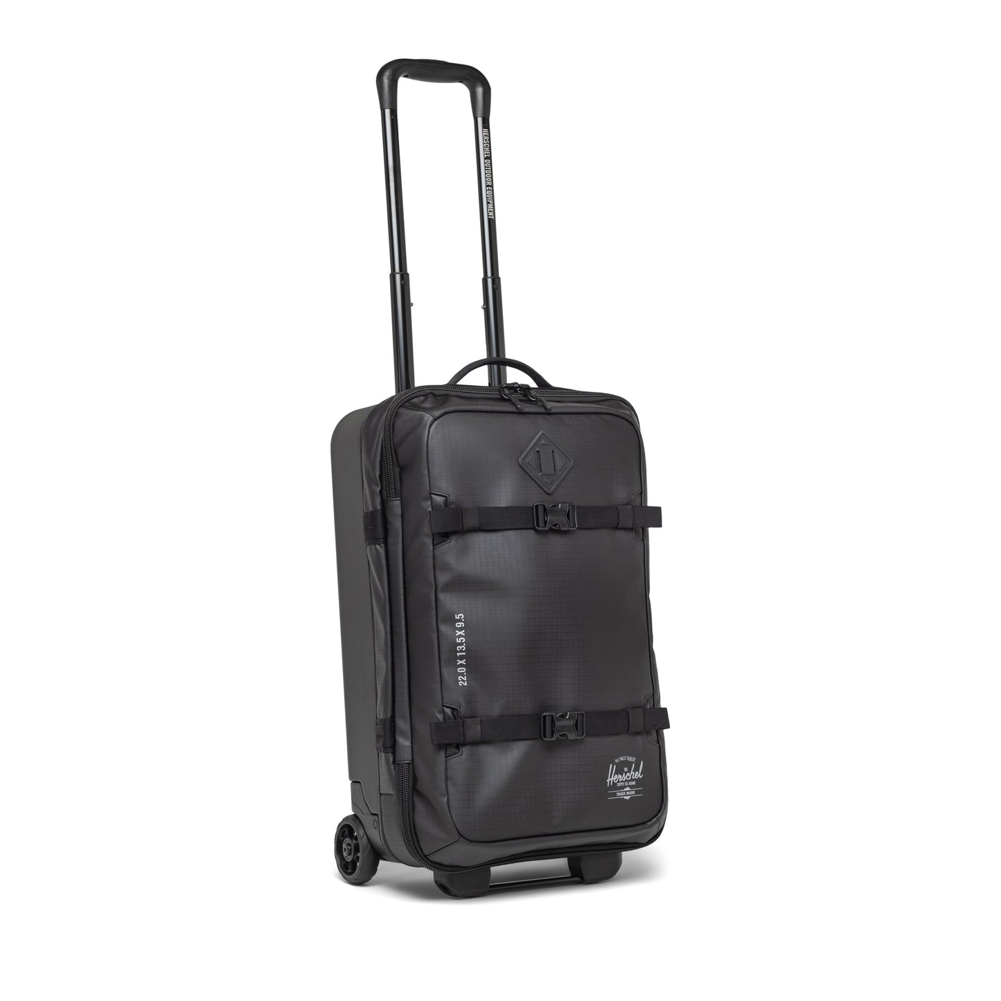 Siyah Herschel Hybrid Roller Dört Mevsim Kumaş ve Dayanıklı Gövde Kabin Boy Valiz, 41 L