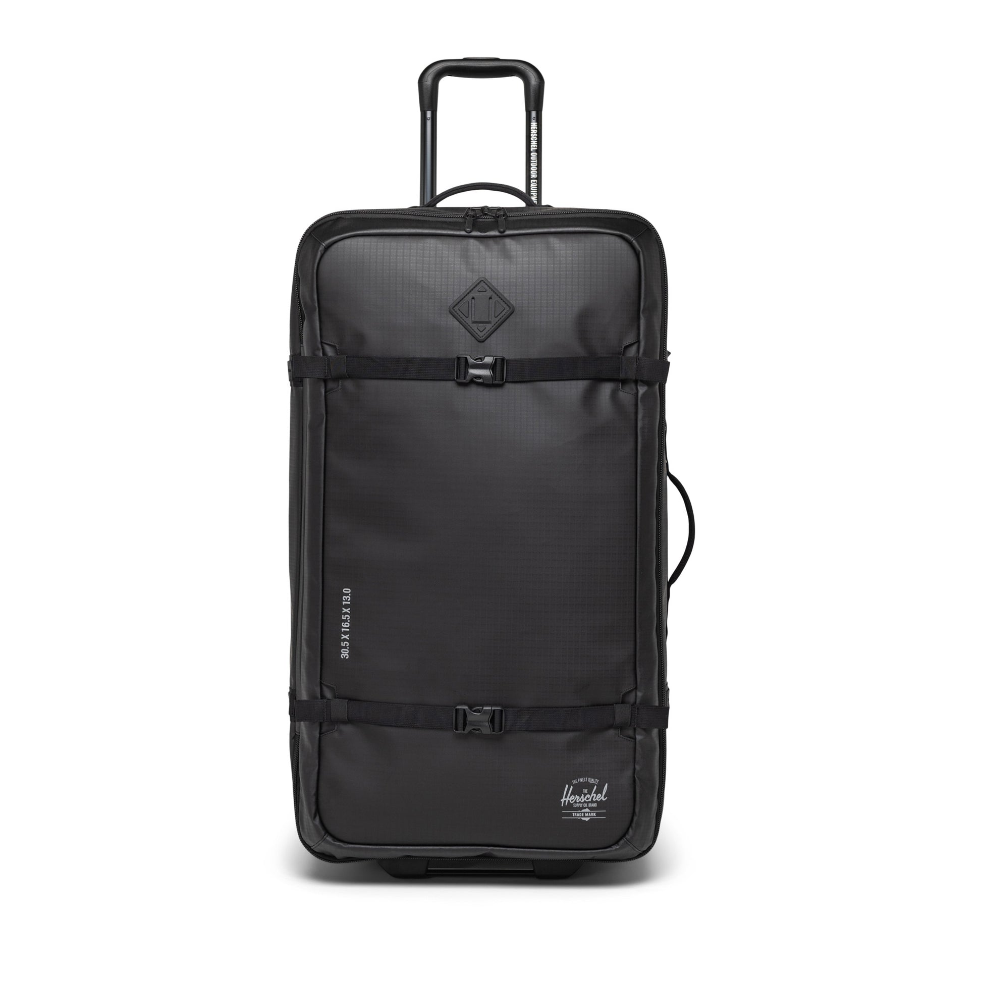 Siyah Herschel Hybrid Roller Dört Mevsim Kumaş ve Dayanıklı Gövde Kabin Boy Valiz, 96 L