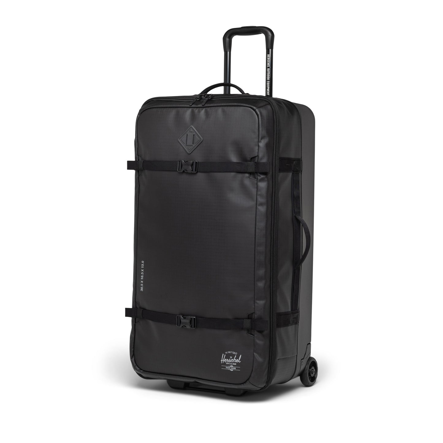 Siyah Herschel Hybrid Roller Dört Mevsim Kumaş ve Dayanıklı Gövde Kabin Boy Valiz, 96 L
