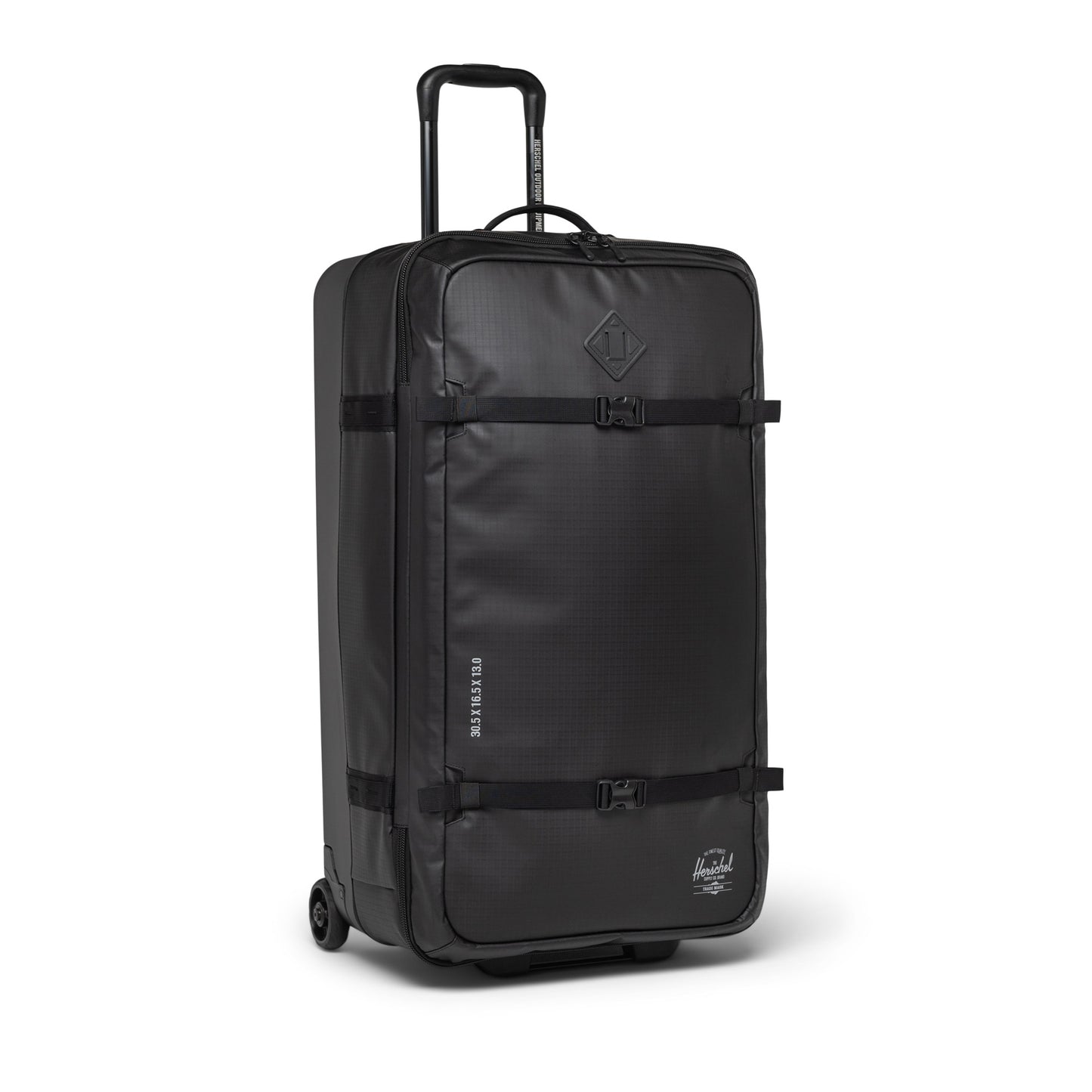 Siyah Herschel Hybrid Roller Dört Mevsim Kumaş ve Dayanıklı Gövde Kabin Boy Valiz, 96 L