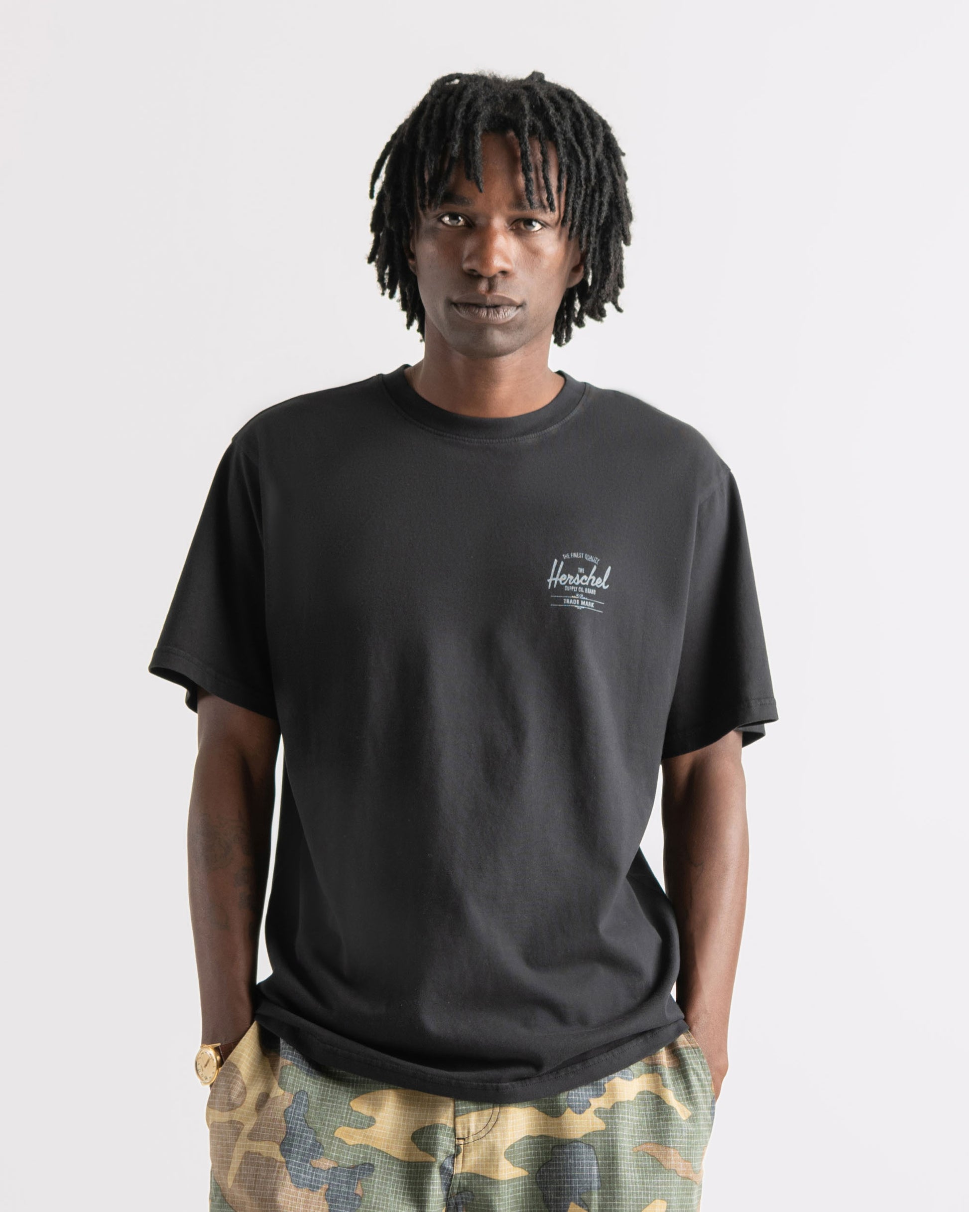 Siyah - Beyaz Herschel Basic Erkek TShirt