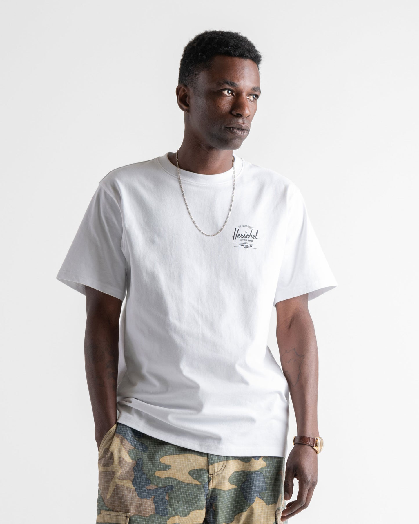 Beyaz Herschel Basic Erkek TShirt
