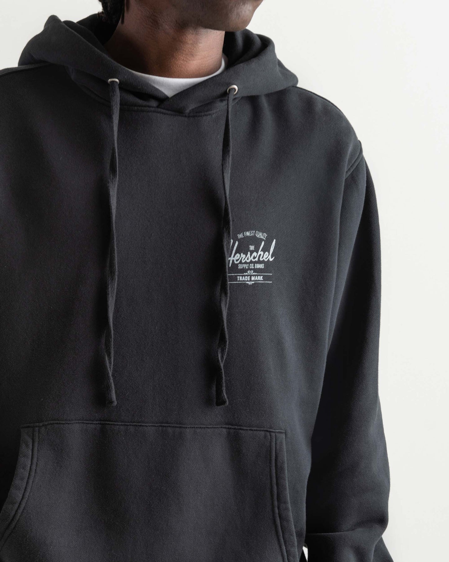 Siyah - Beyaz Herschel Basic Hoodie Men's Black/White