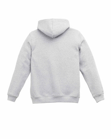 Açık Gri Melanj - Siyah Herschel Basic, Logo Baskılı Erkek Pamuk Fermuarlı, Kapüşonlu Sweatshirt, Ribana Kol ve Etek Ucu