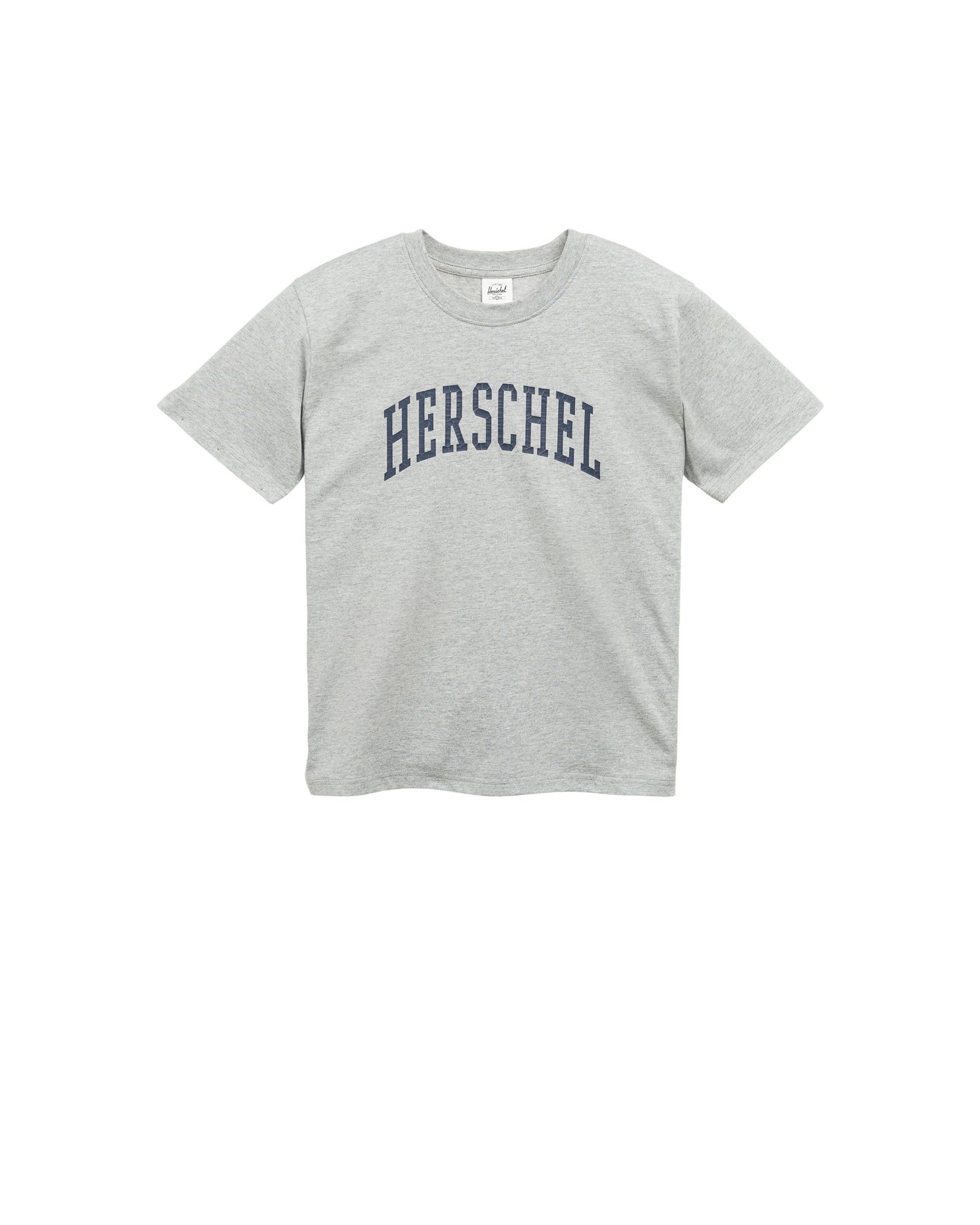 Gri Melanj - Lacivert Herschel Logolu Kadın Pamuklu Tişört