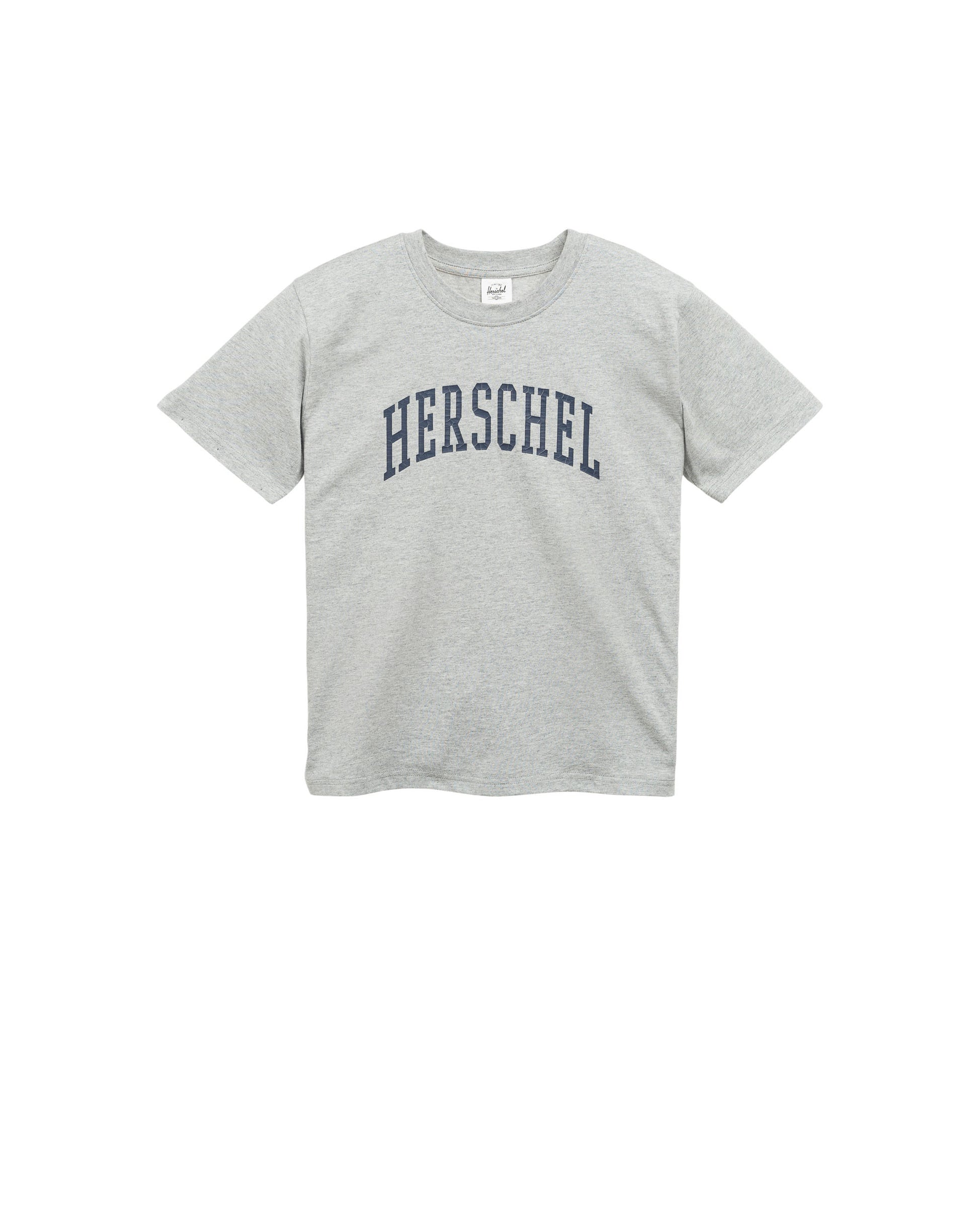 Gri Melanj - Lacivert Herschel Logolu Kadın Pamuklu Tişört