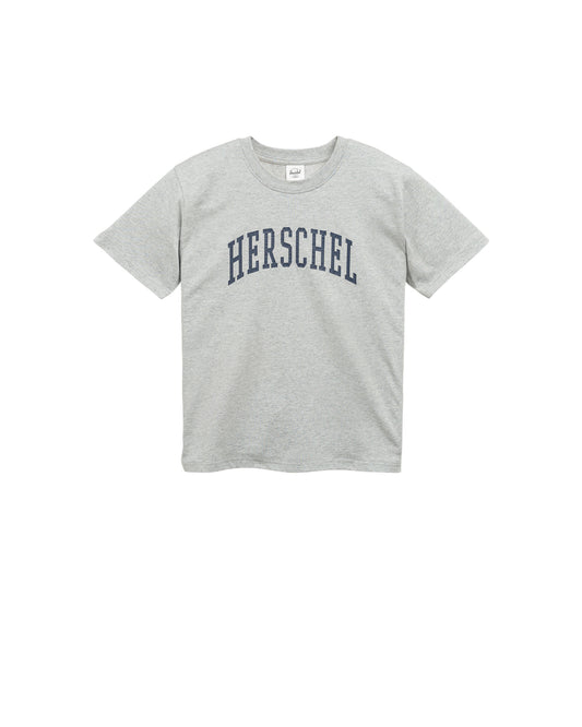 Gri Melanj - Lacivert Herschel Logolu Kadın Pamuklu Tişört