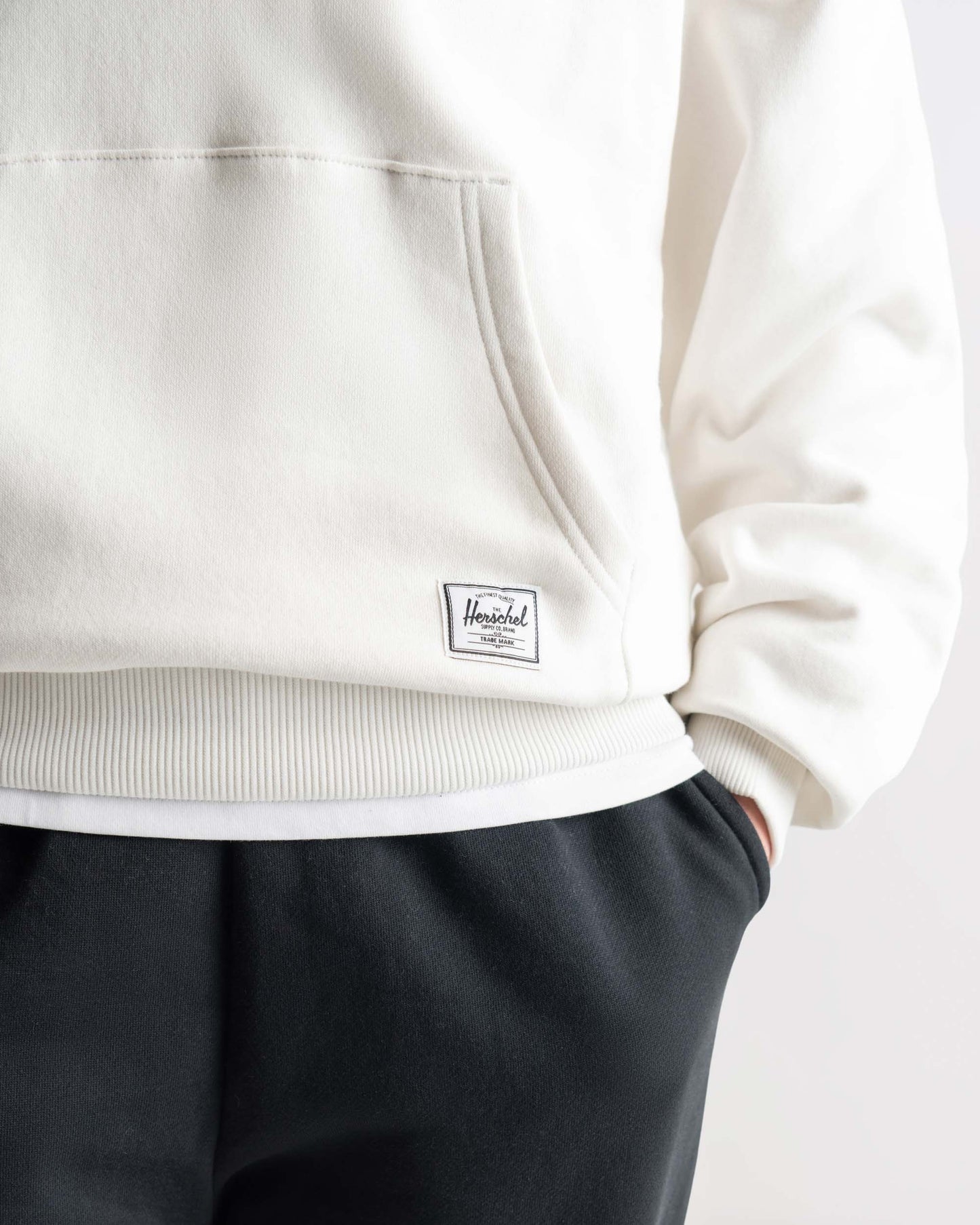 Fildişi Herschel Basic Kadın Pamuklu Kapüşonlu Sweatshirt