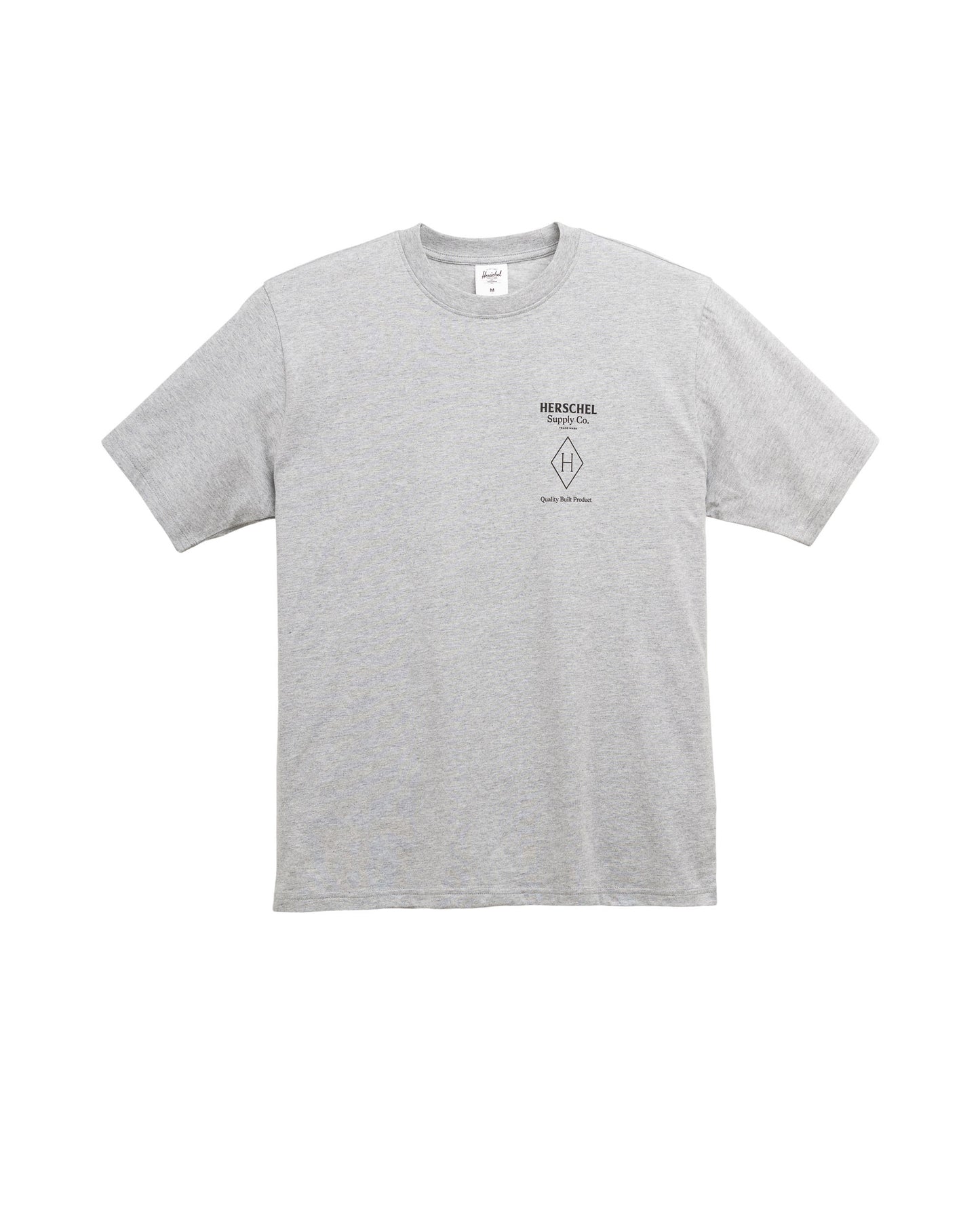Açık Gri Melanj - Siyah Herschel Mt. HSC Rip Collar Erkek Tshirt